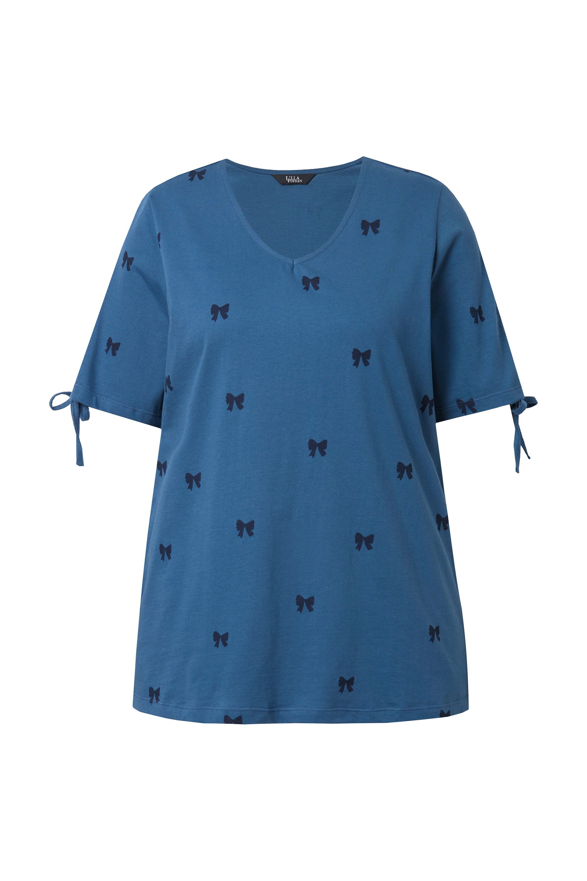 Ulla Popken T-Shirt T-Shirt Schleifen A-Linie günstig online kaufen
