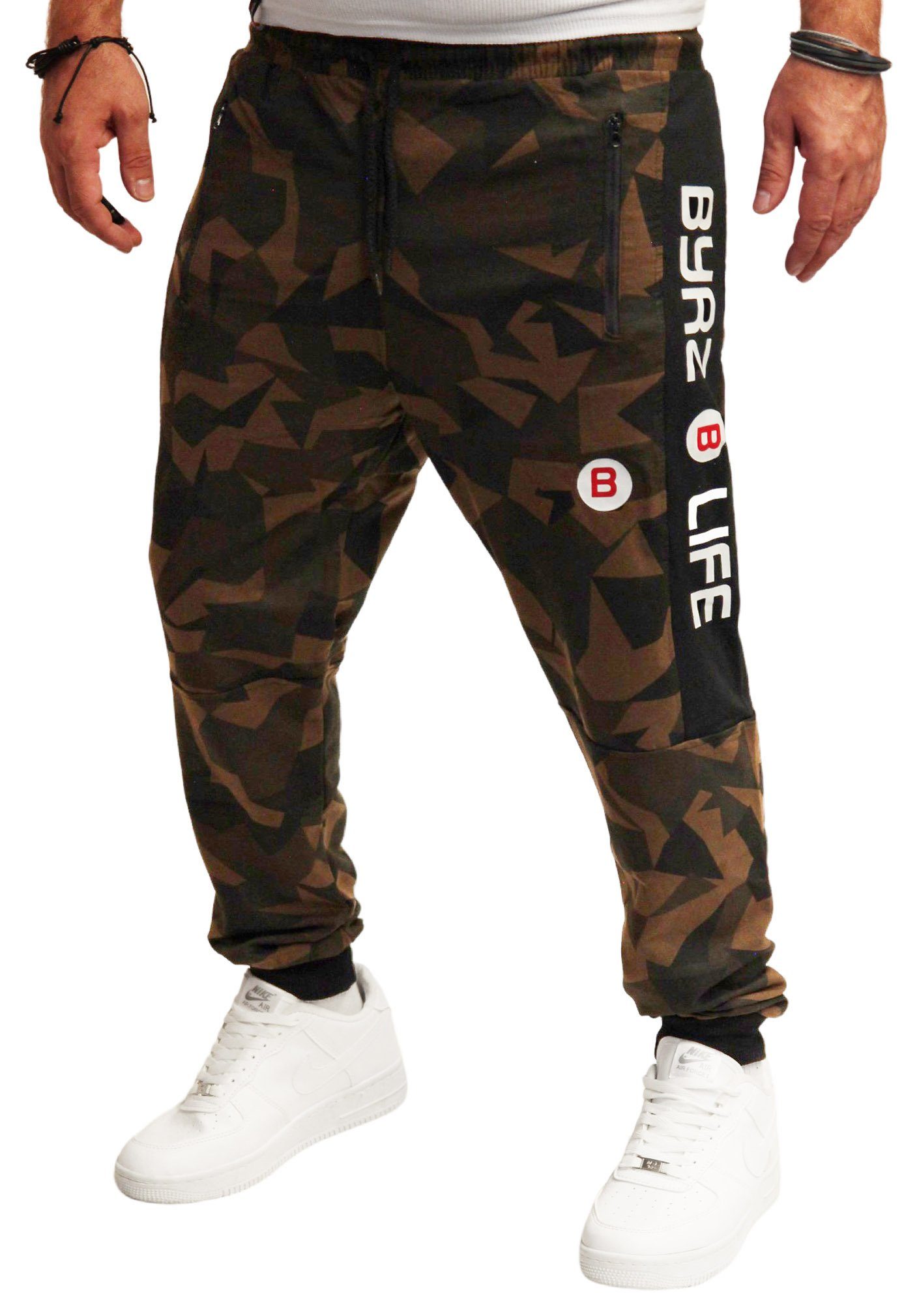 RMK Jogginghose Herren Trainingshose Camouflage Fitnesshose Tarn Army Camouflage (H.12) Sport Hose