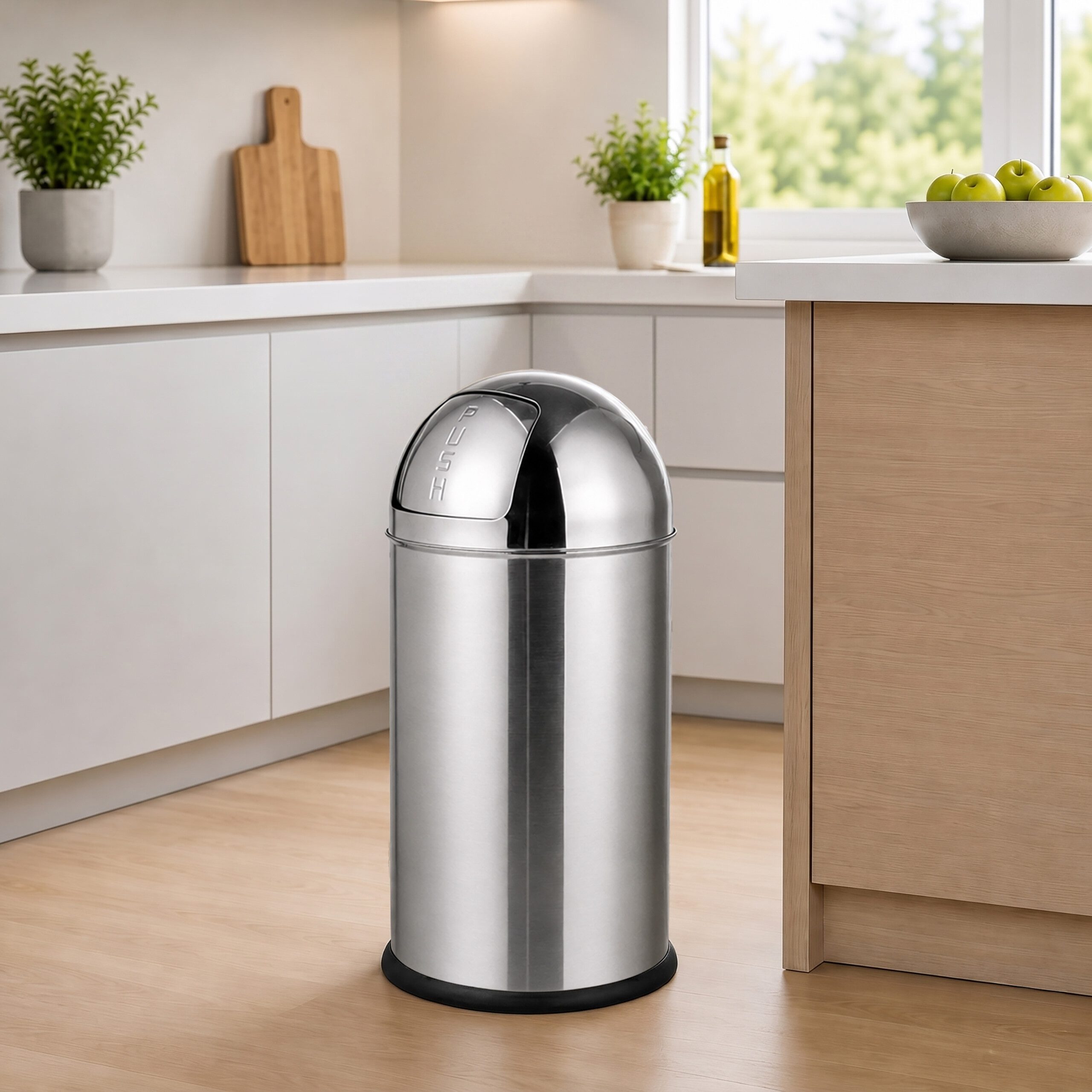 relaxdays Mülleimer Edelstahl Mülleimer Push-Deckel, 35 L – Bild 3 von 5