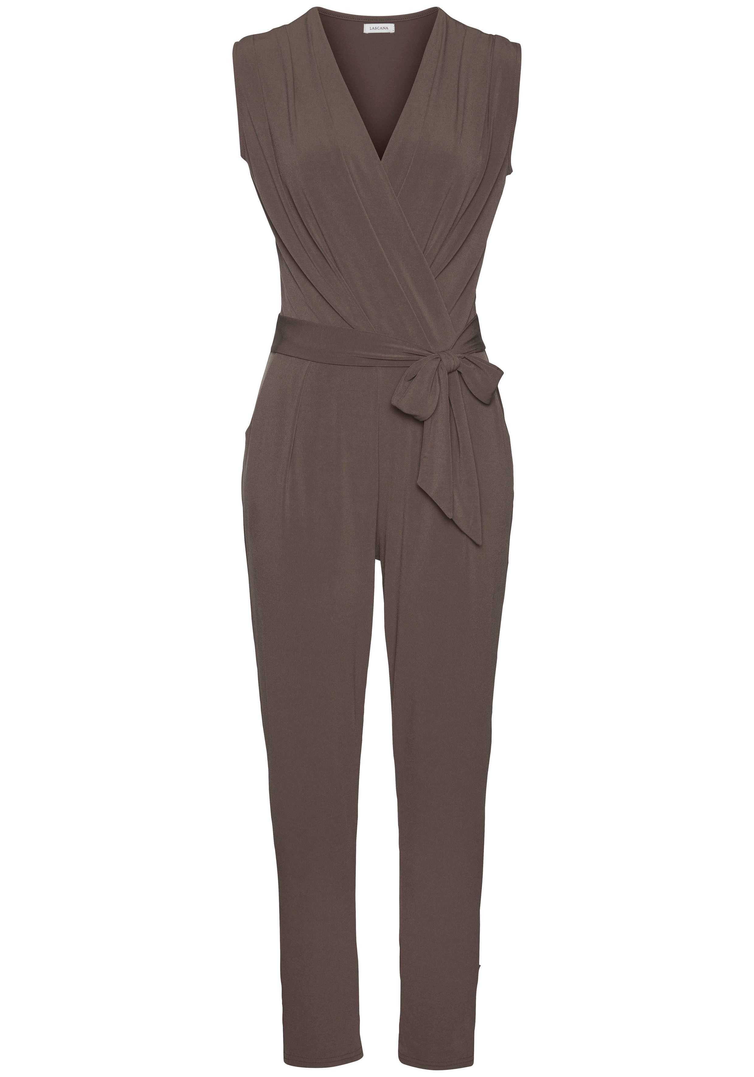 LASCANA Overall (mit Bindegürtel) aus knitterfreier günstig online kaufen