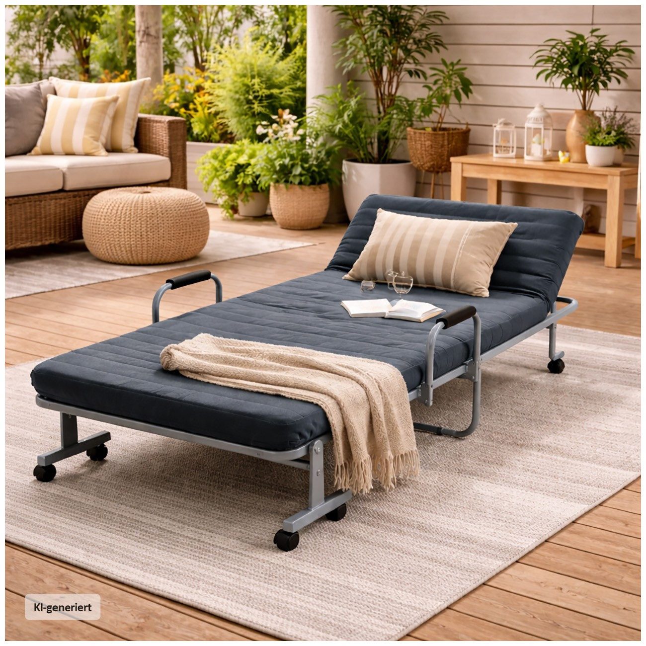 HTI-Living Gästebett Gästeliege klappbar als Bett Sofa und Sessel nutzbar (Stück, 1-St., 1 Gästebett) Klappbett Feldbett Komfortliege