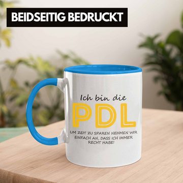 Trendation Tasse Lustige Tasse PDL Geschenkidee für Pflegedienstleitungen Krankenhaus