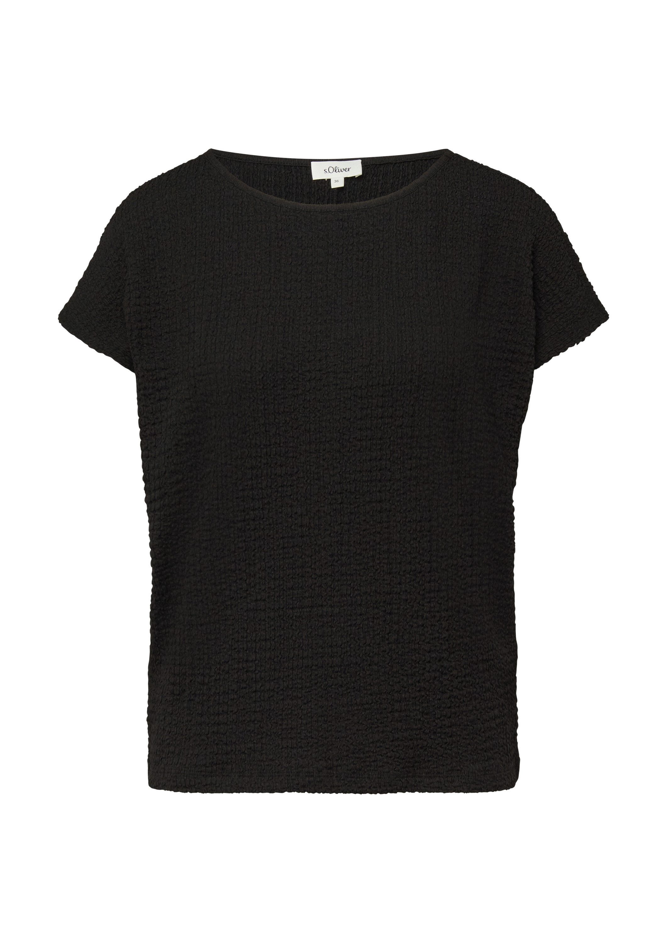 s.Oliver Kurzarmshirt T-Shirt T-Shirt aus Strukturjersey mit überschnittene günstig online kaufen
