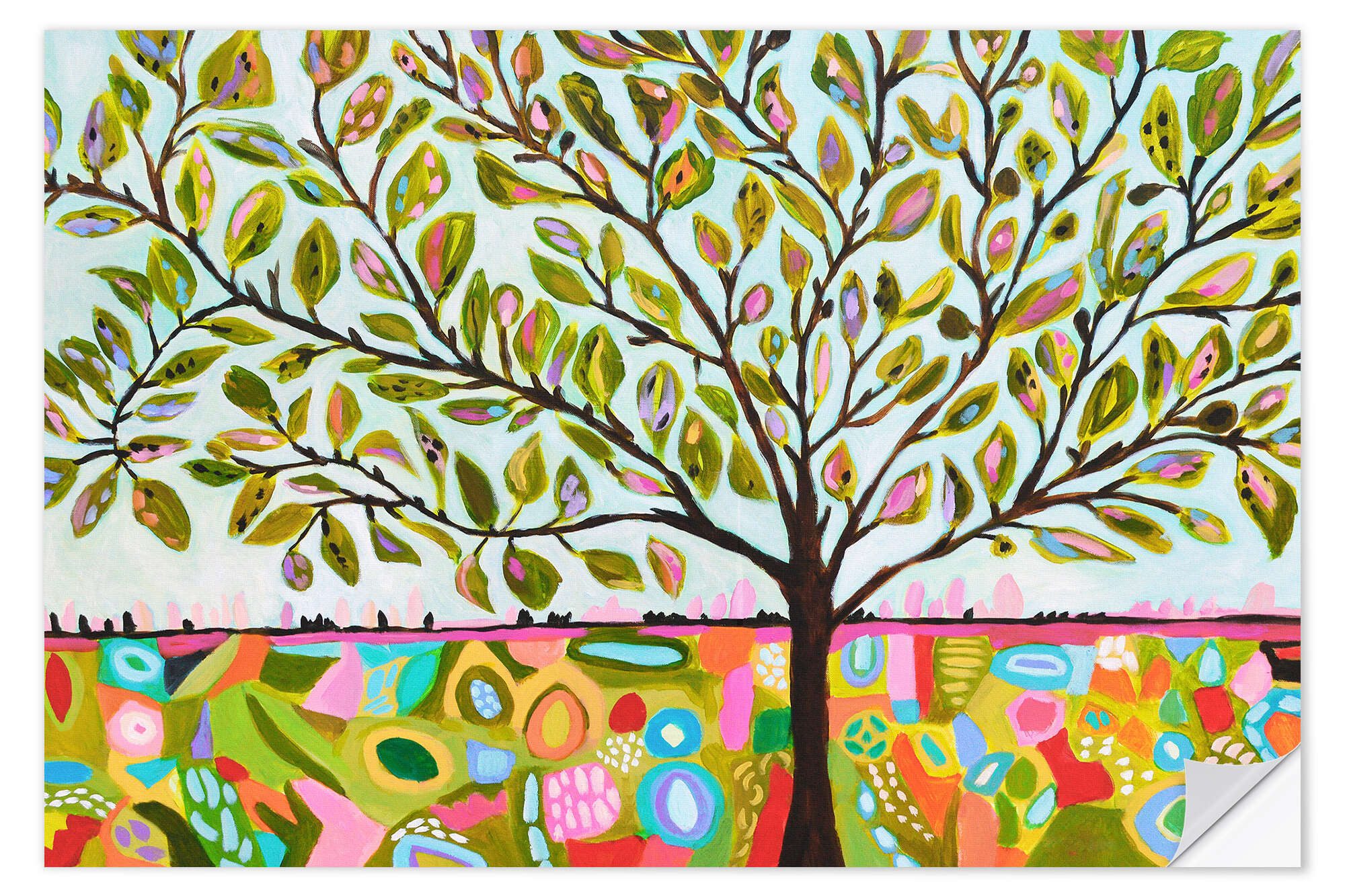 Posterlounge Wandbild Fröhlicher Lebensbaum, Karen Fields, erhältlich als Плакат, Leinwandbild, Wandsticker oder Acrylglasbild