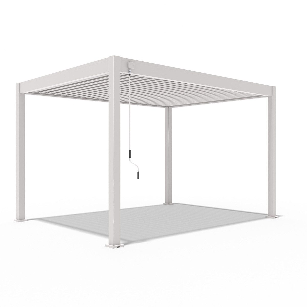 Weide Pergola Deluxe Voll-Alu Pergola 3 x 4 M Ivory Sand Lamellendach, BxTxH: 300x400x255 cm