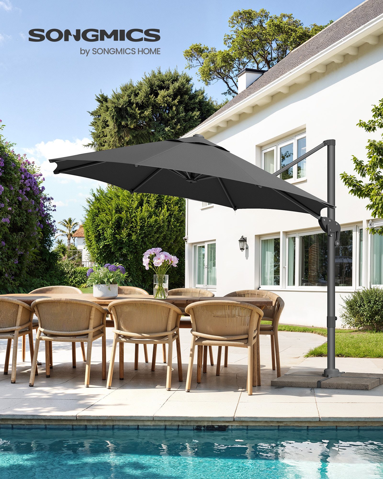 SONGMICS Sonnenschirm, Ø 300 cm, UPF günstig online kaufen