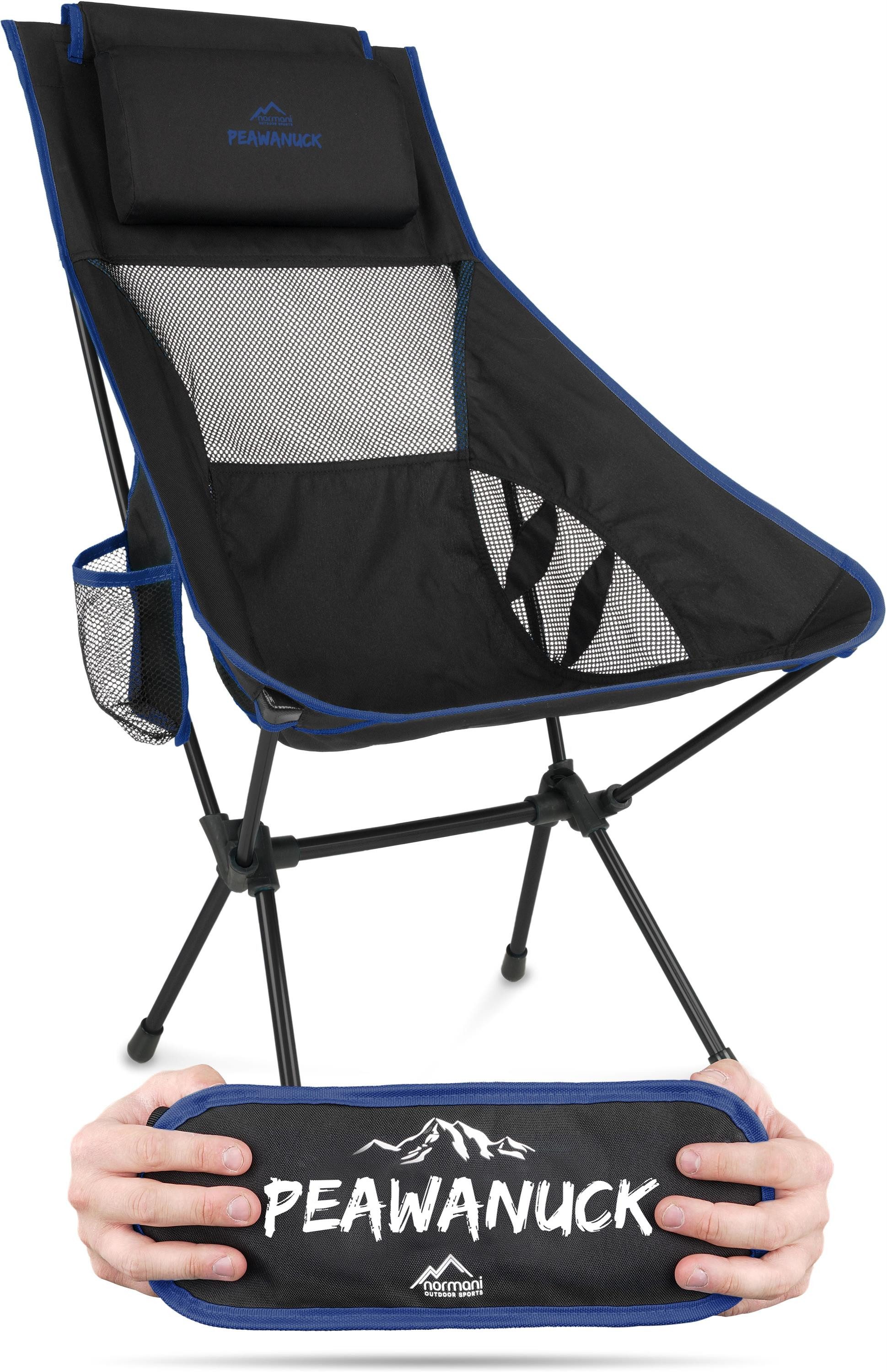 normani Campingstuhl Ultraleichter Campingstuhl Peawanuck, Outdoorstuhl Hochlehner Faltstuhl Strandstuhl Anglerstuhl