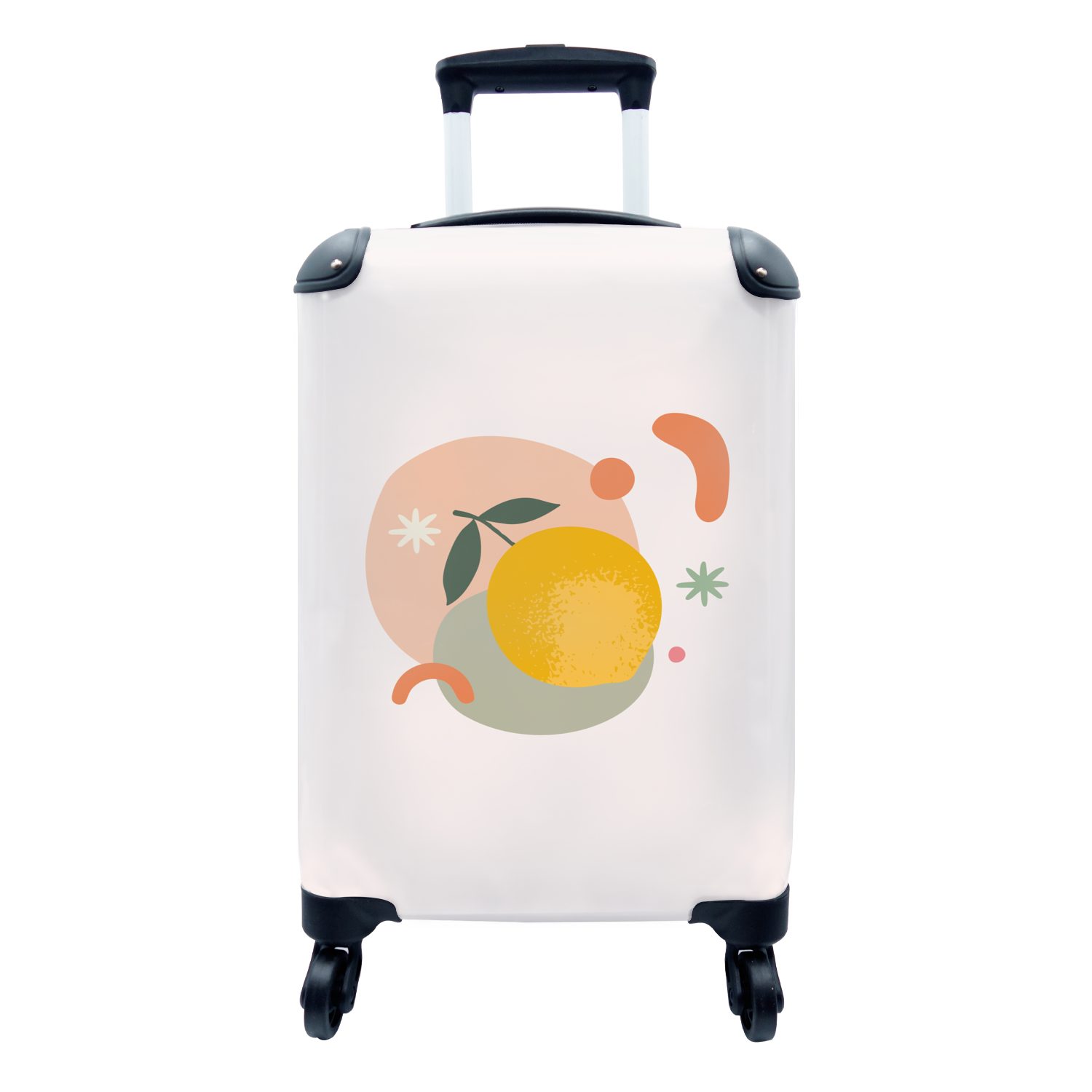 MuchoWow Handgepäckkoffer Zitrone - Sommer - Farben, 4 Rollen, Reisetasche mit rollen, Handgepäck für Ferien, Trolley, Reisekoffer