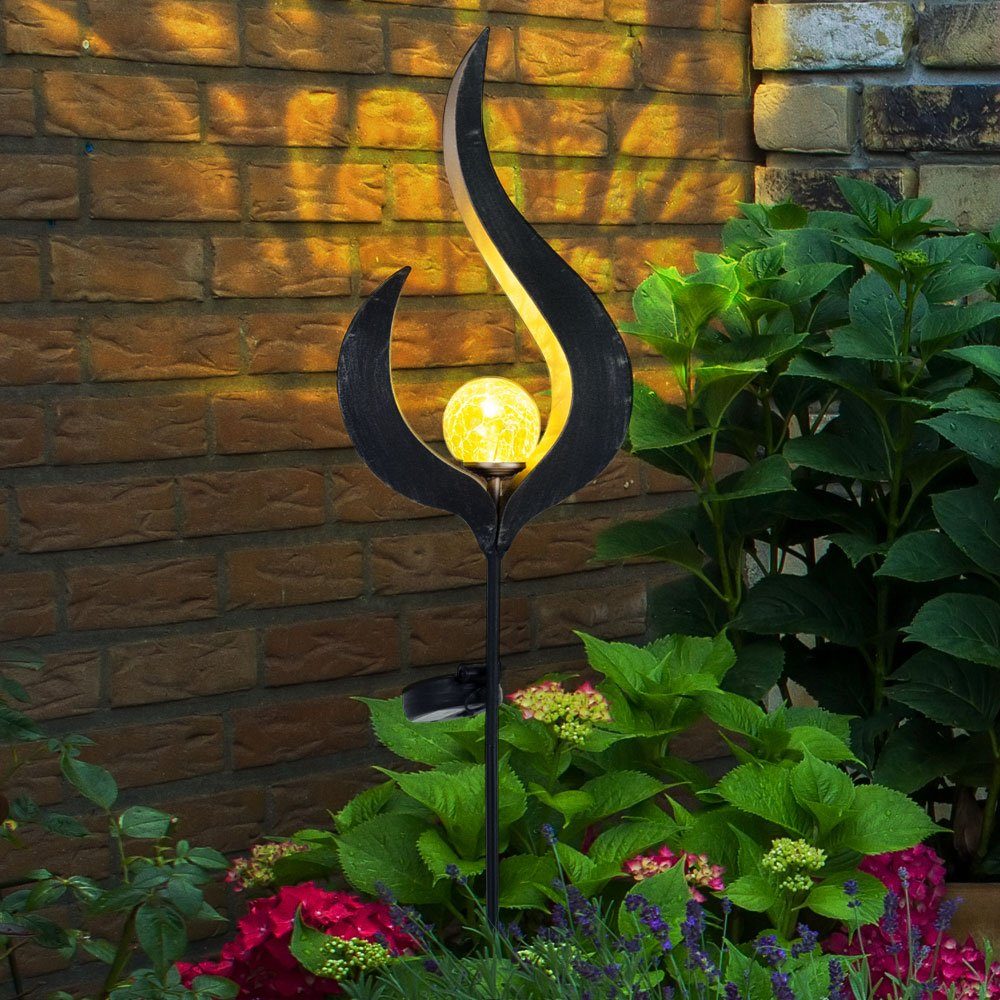 GLOBO LIGHTING Außen-Stehlampe, LED-Leuchtmittel fest verbaut, Warmweiß, Design LED Solar Leuchte Außen Beleuchtung Dekoration Steck Lampe