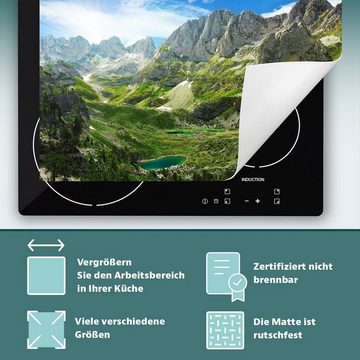 Decorwelt Herd-Abdeckplatte Herdabdeckplatte Kunststoff Aufrollbare Matte Küche Berge Natur Herd, (30x52, 1 tlg), für alle Herdarten excl. Gasherde