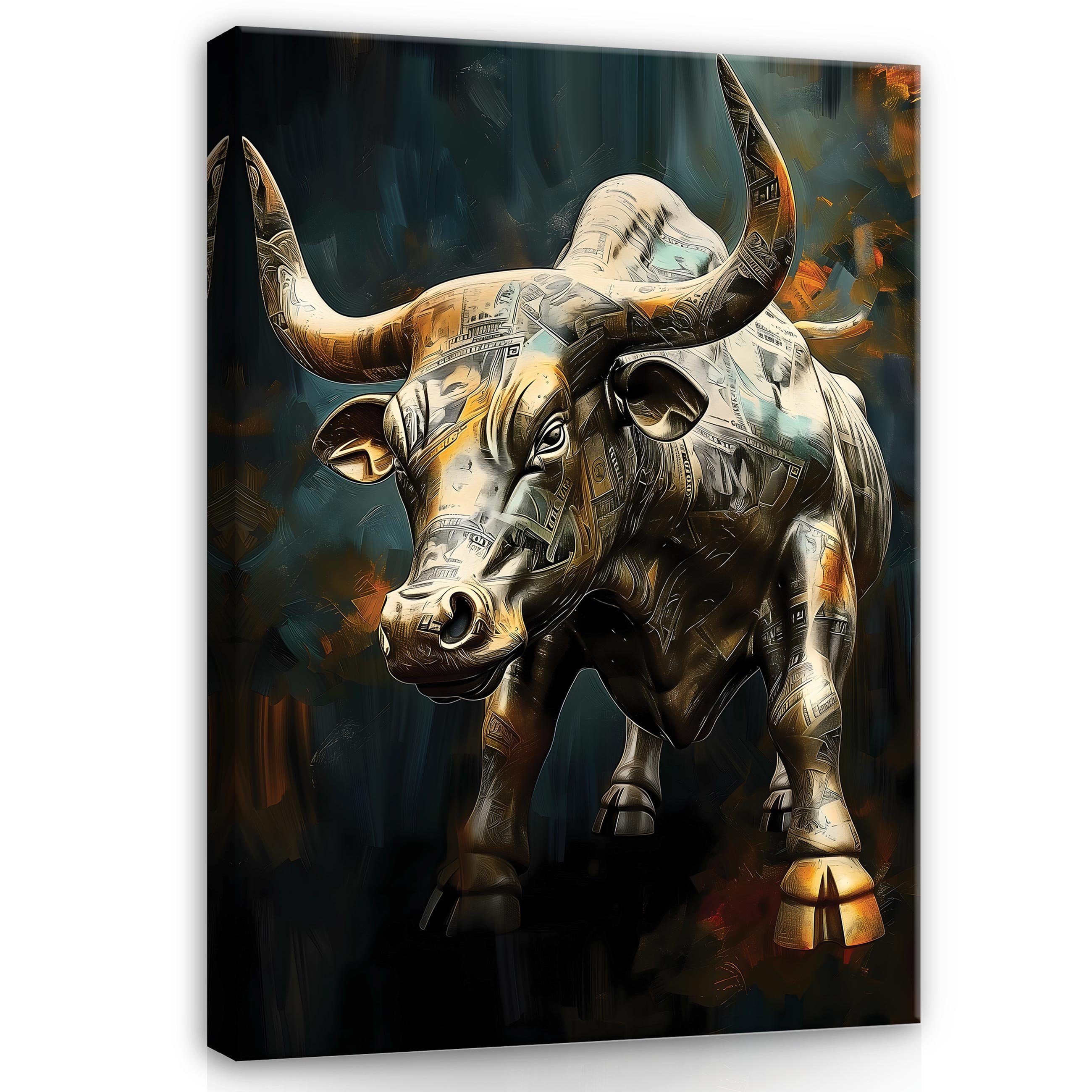 Wallarena Leinwandbild Stier Geld Kunst Abstrakt günstig online kaufen