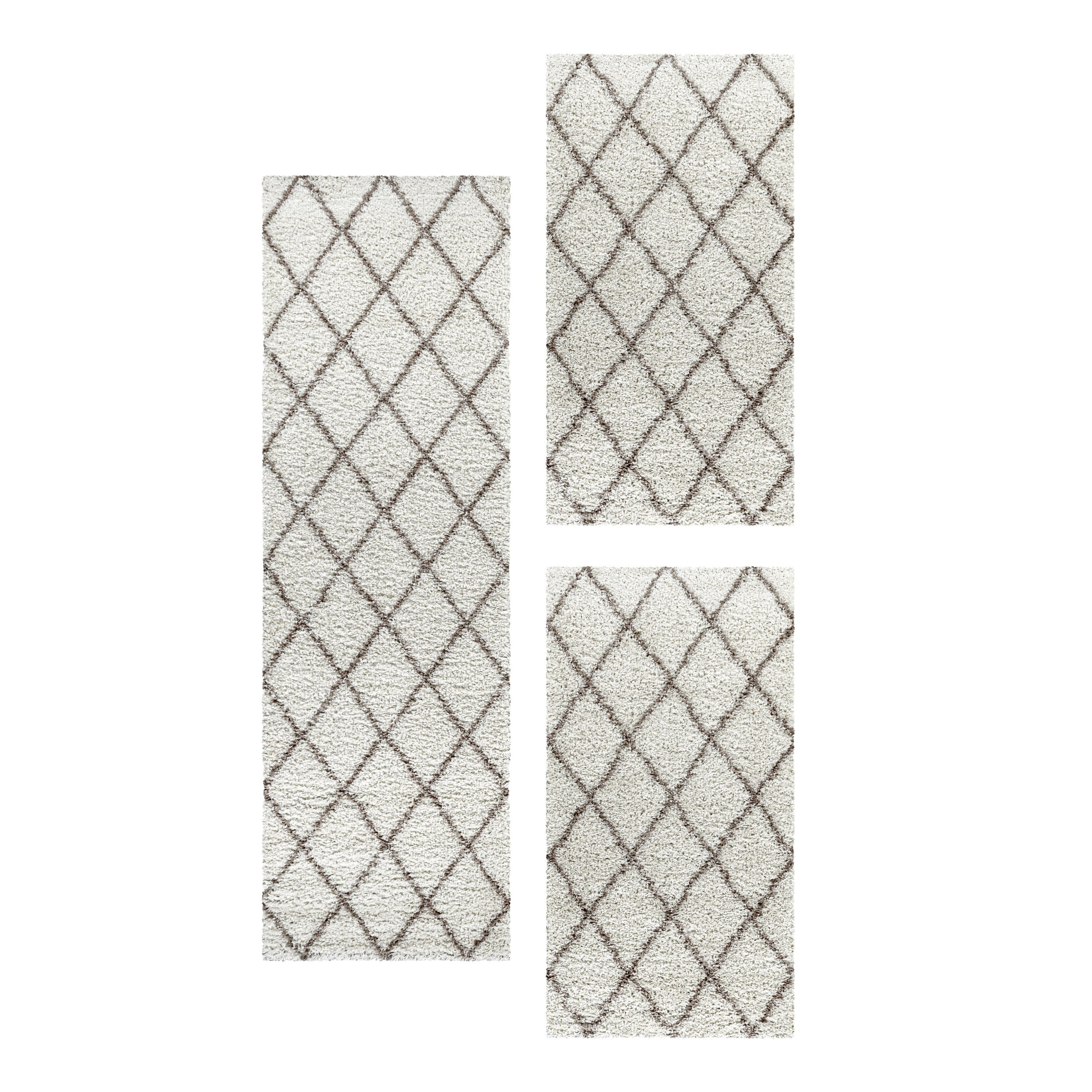 Carpettex Hochflor-Bettumrandung Geometrisch Design, Höhe 30 mm, (Bett-Set, günstig online kaufen