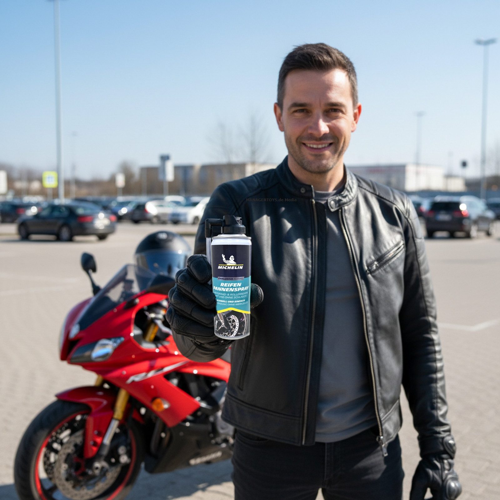 Michelin Reifendruckkontrollsystem Motorrad Roller Reifendicht Pannen Spray 200 ml Dose