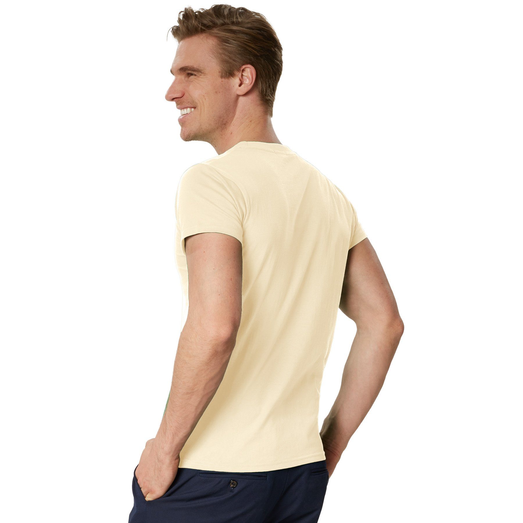 T-Shirt Rundhals beige Männer dressforfun T-Shirt