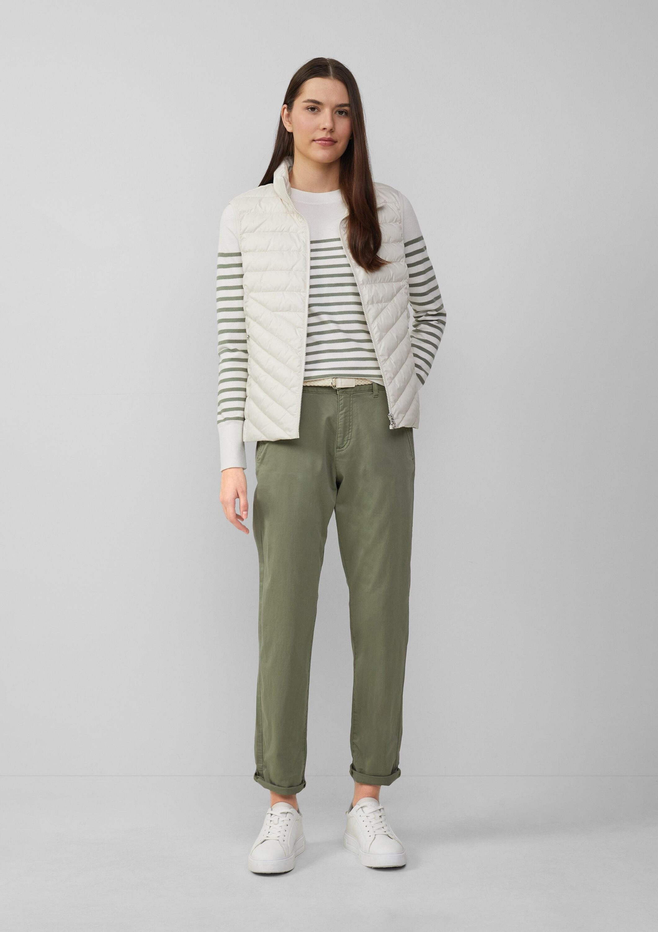 s.Oliver Chinos Hose CHINO Chino mit geflochtenem Gürtel und Garment Dye