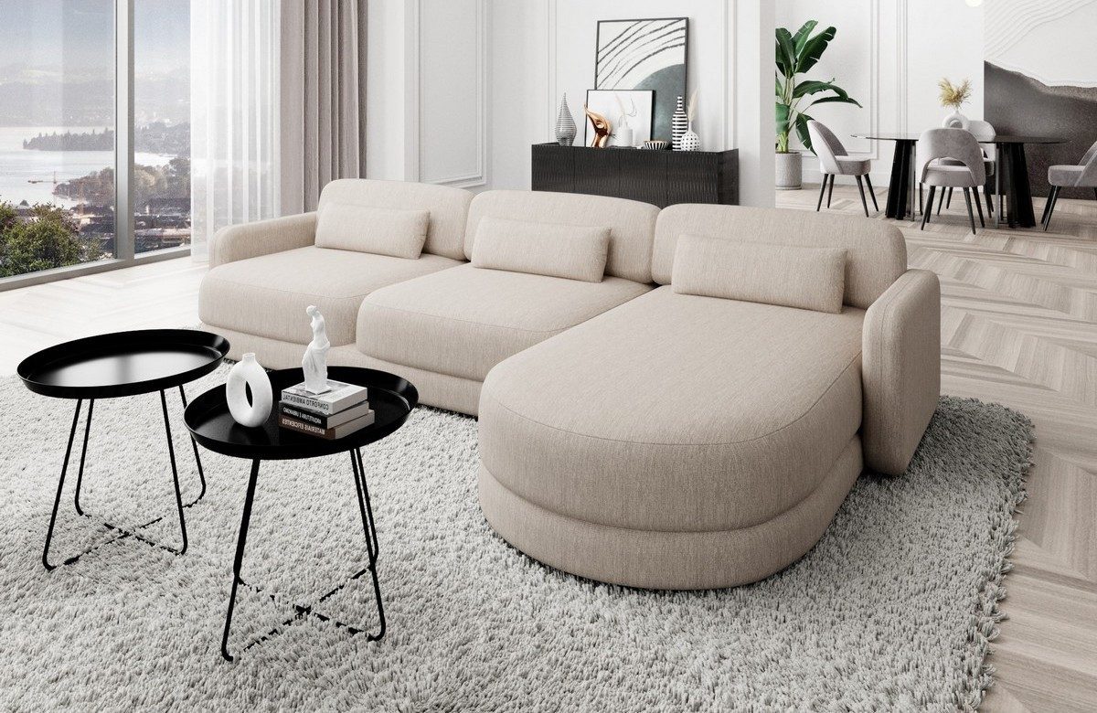 Sofa Dreams Ecksofa Stoff Sofa Eck Couch Polster Stoffsofa Modern Valencia L Form kurz, Loungesofa
