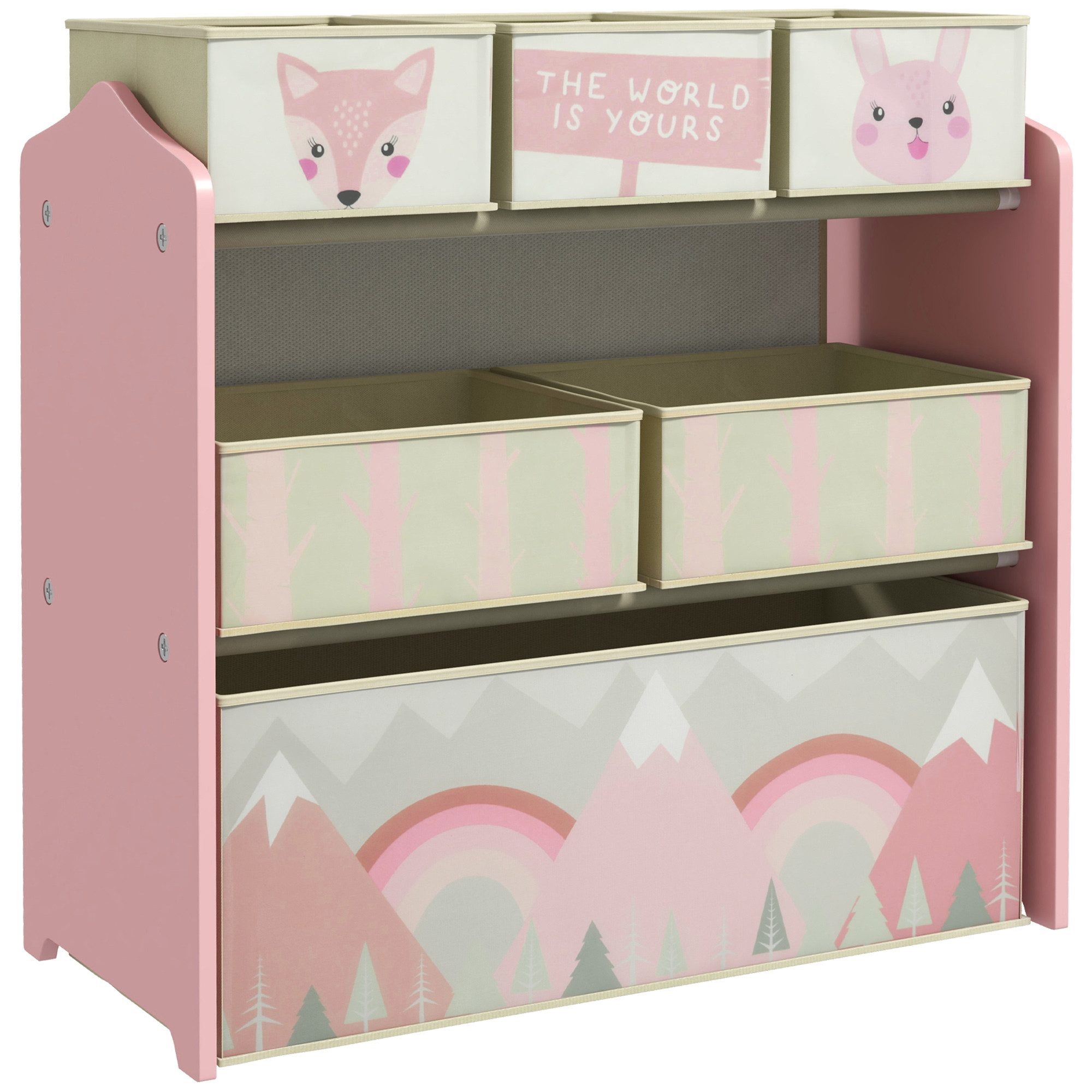 ZONEKIZ Kinderregal Kinderregal mit 6 herausnehmbaren Aufbewahrungsboxen au günstig online kaufen