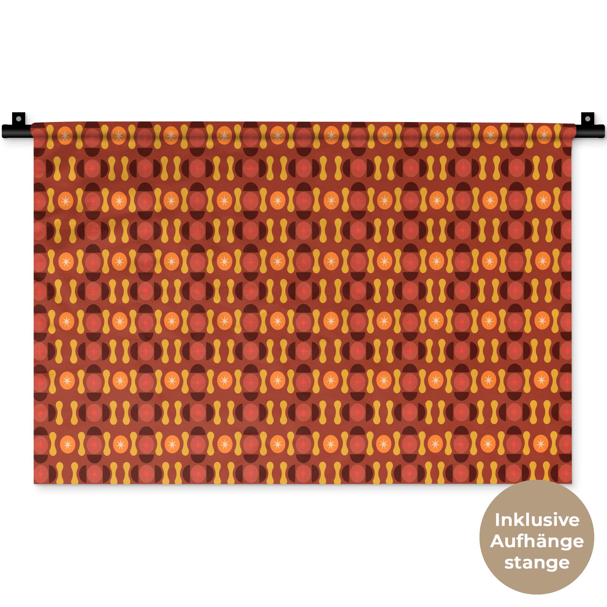 MuchoWow Wandteppich Retro - Disco - Hippie, Rechteckig, Höhe: 3 mm, Wandteppich für Wohnzimmer, Schlafzimmer, 60x40 cm