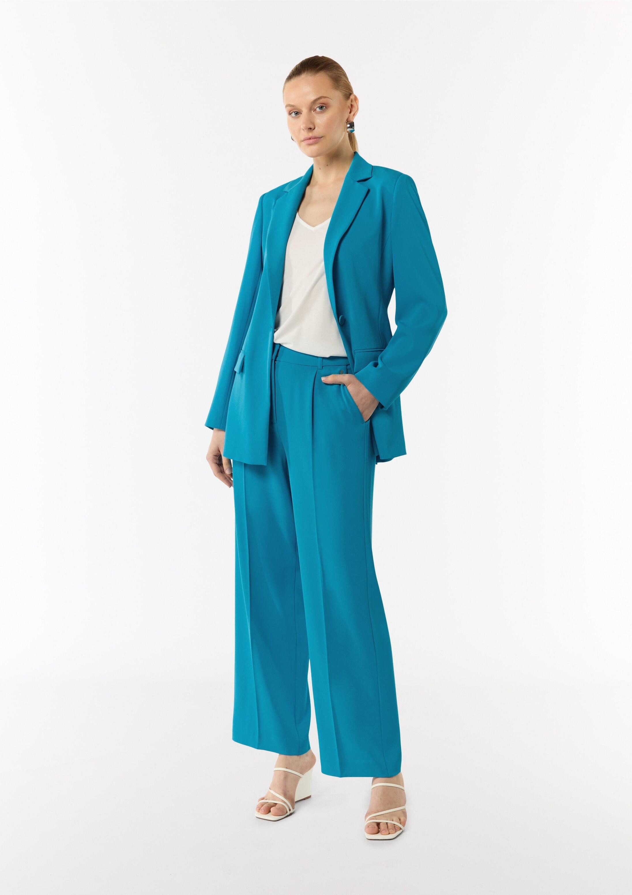 comma Jackenblazer Indoor-Blazer Fließender Longblazer mit Bindegürtel