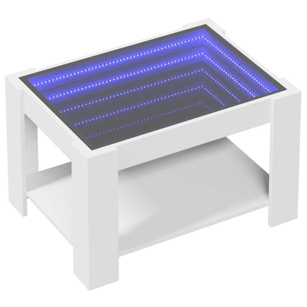 vidaXL Couchtisch Couchtisch mit LED-Leuchten Weiß günstig online kaufen