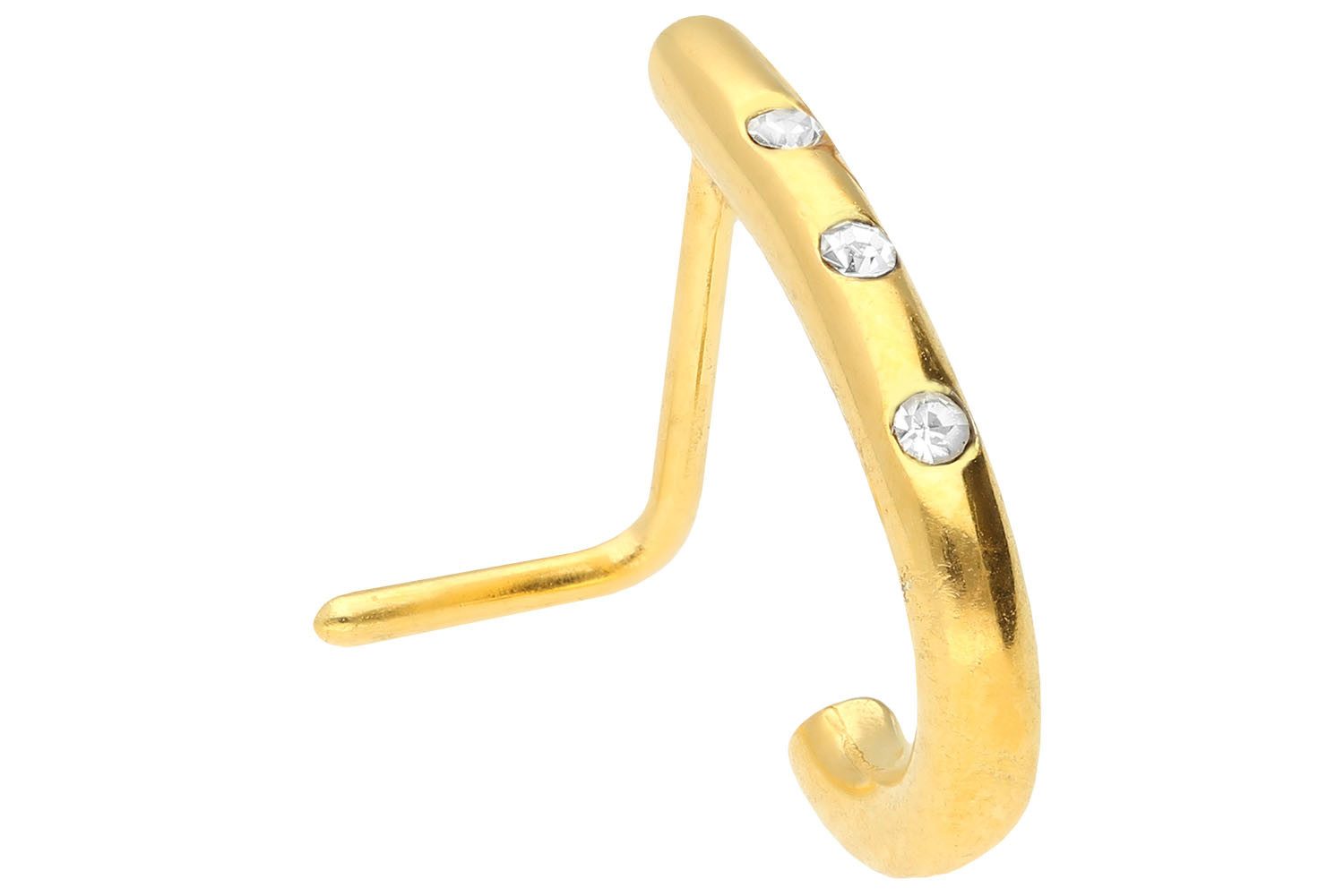 PIERCINGLINE Nasenpiercing Chirurgenstahl Nasenstecker RUNDES DESIGN + DREI günstig online kaufen