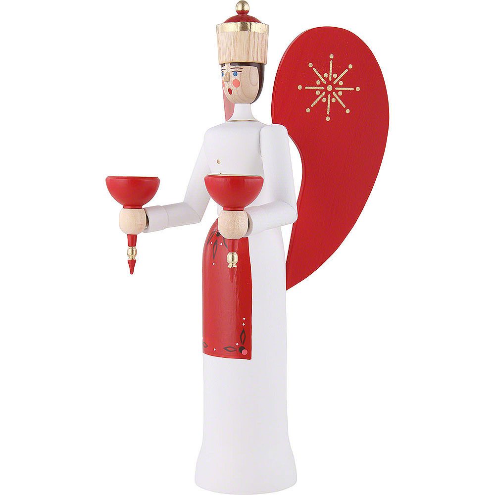 Dregeno Erzgebirge Dekofigur Engel farbig lasiert (28cm) von Dregeno Seiffen