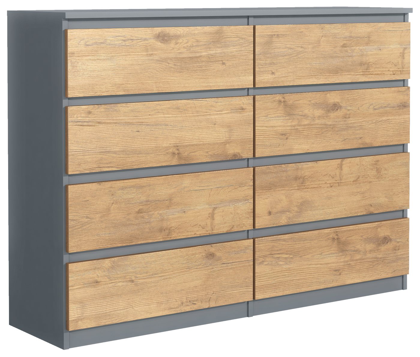 MAGOWA Schubkastenkommode Kommode 120 cm – moderne Kommode mit 8 Schubladen mit Stauraum (ideale Lösung), Breite 120 cm - Höhe 101,5 cm - Tiefe 39 cm
