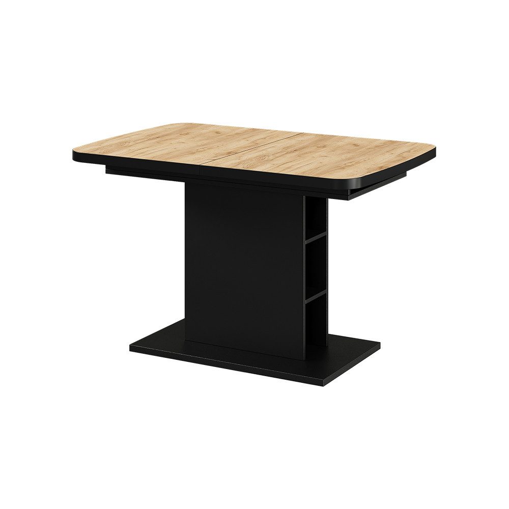 Vicco Esstisch Fenaro, Schwarz/Goldkraft Eiche, 120 x 80 cm mit offenen Fächern (1-St)