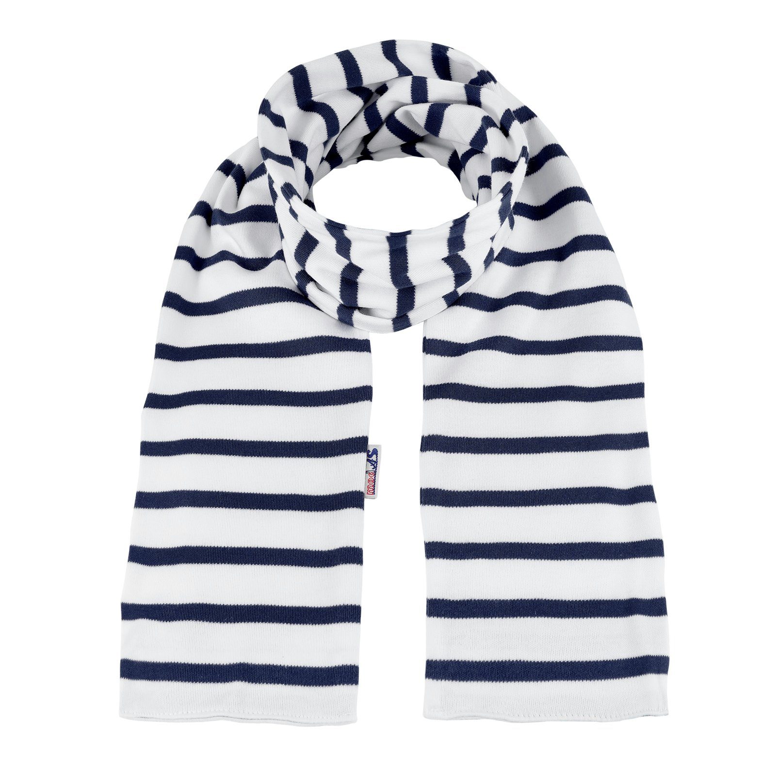 modAS Modeschal, Bretonischer Schal Unisex mit Streifen und uni Herren Damen Kinder