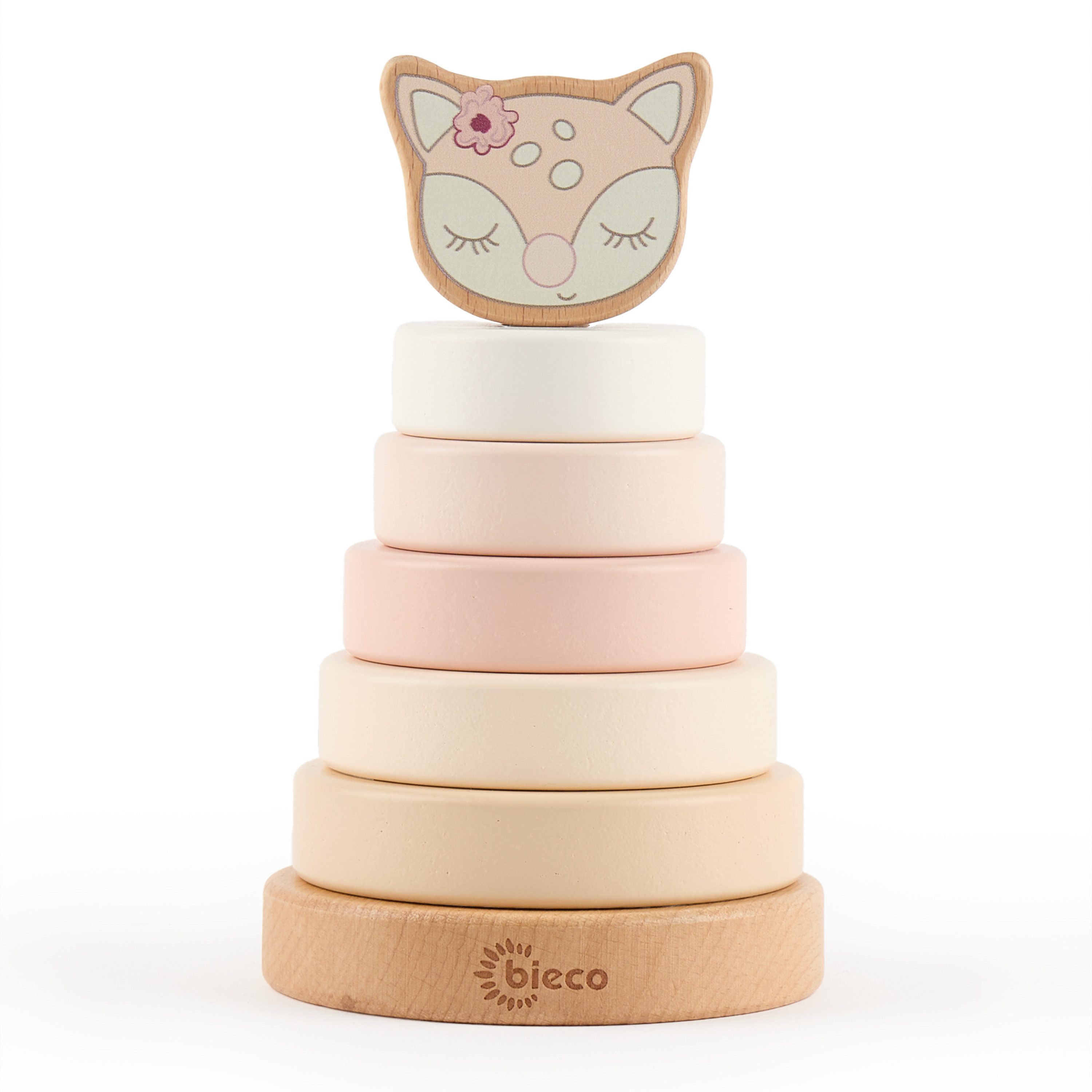 BIECO Stapelspielzeug Bieco Stapelturm Baby Reh Ella FSC®