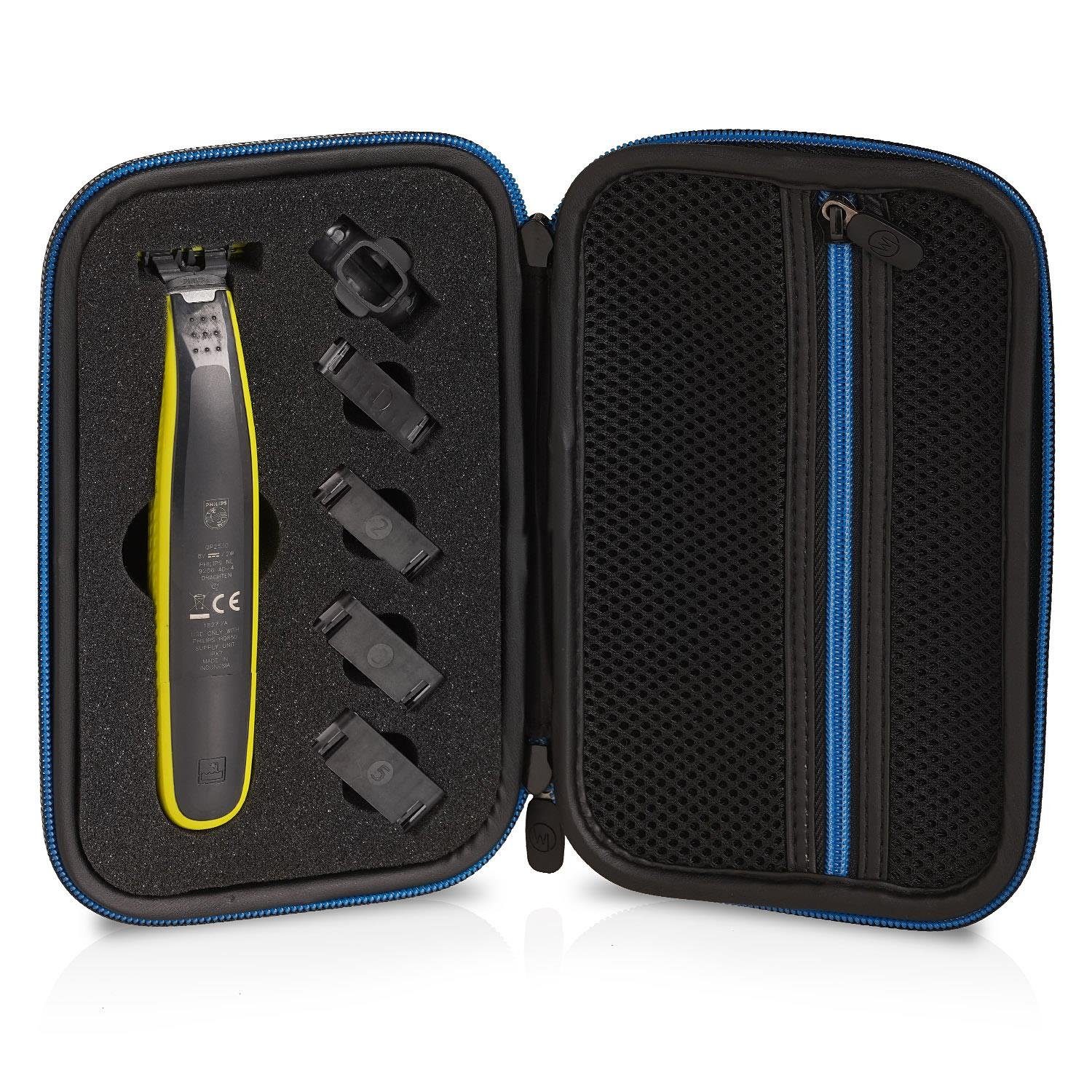 Wicked Chili Rasierer-Etui Tasche für Phillips OneBlade QP2530 QP2520 QP2630 Case n.Z., Hard-shell Schutzhülle / Strapazierfähiges Material / Passgenau / Inla – Bild 5 von 5
