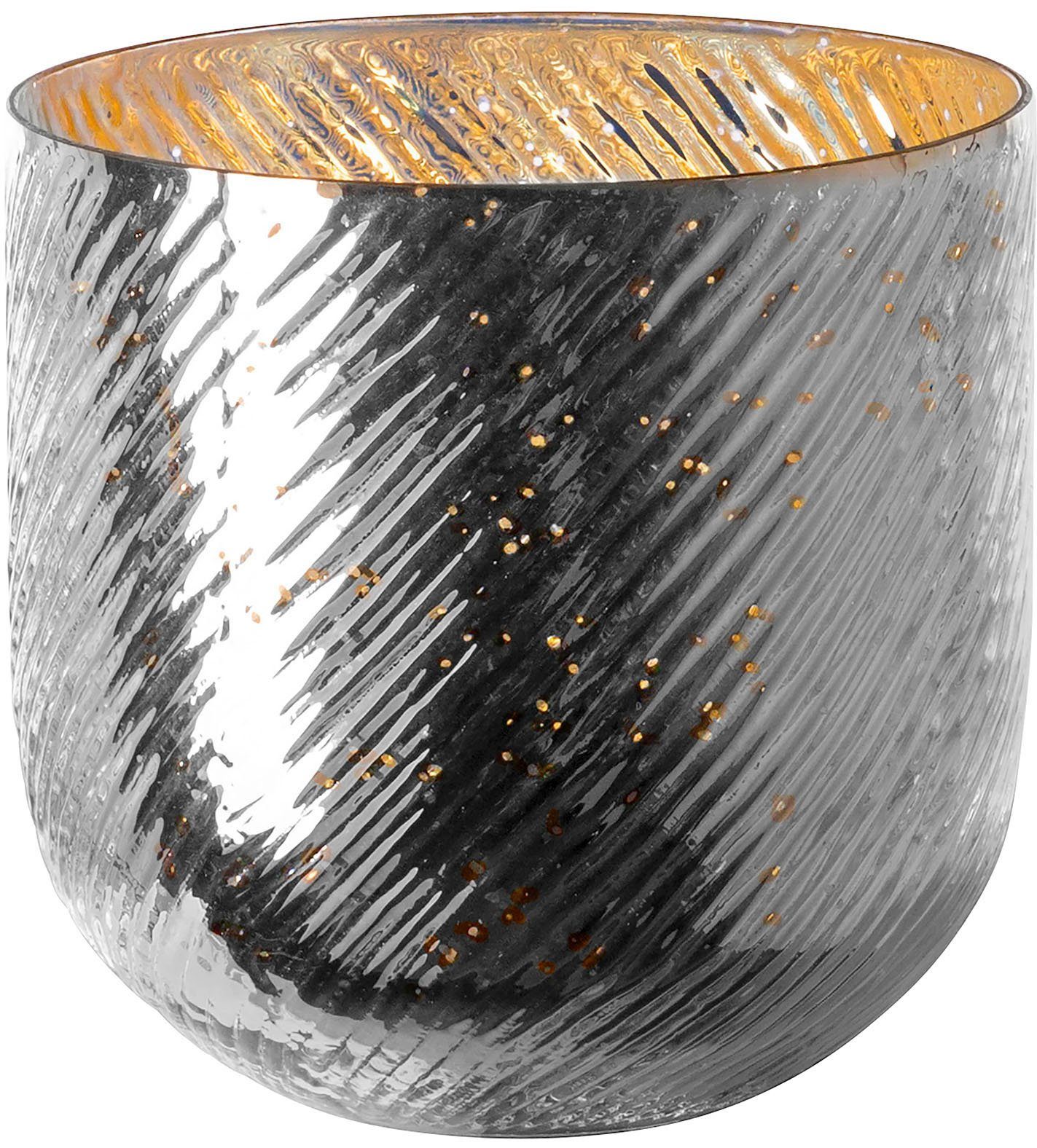 Fink Windlicht VICKY (1 St), Kerzenhalter aus Glas, in Rillenoptik
