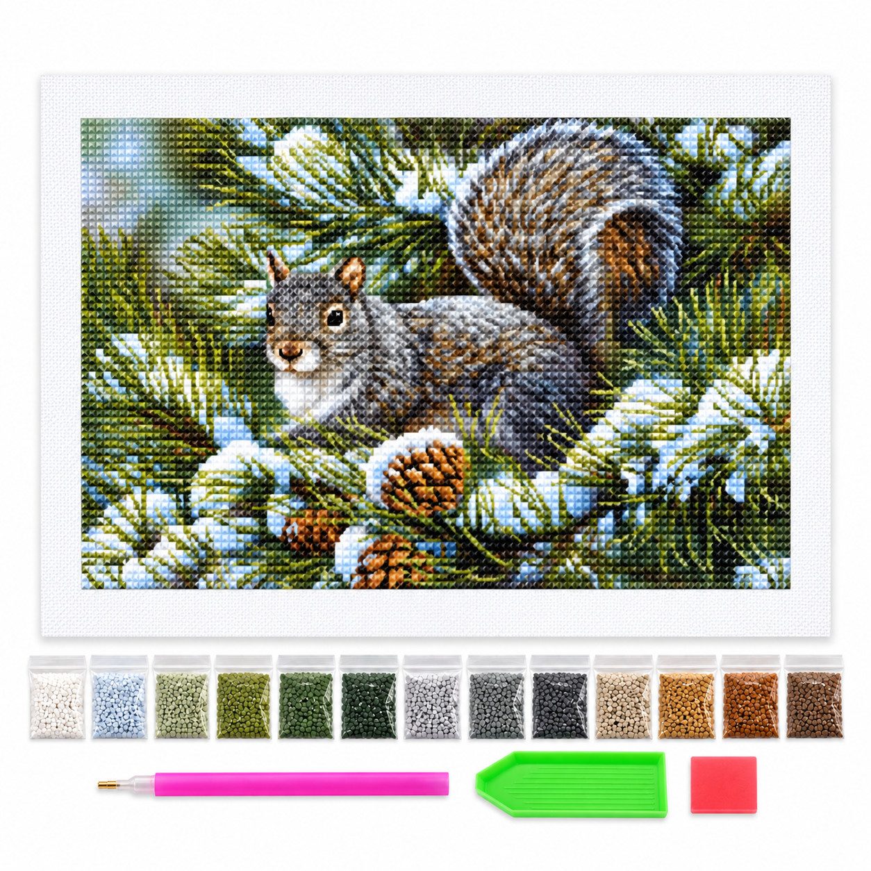 GOLDEN Kreativset Diamond Painting Spiegel Mandala, DIY-Set mit Standfuß und Kette