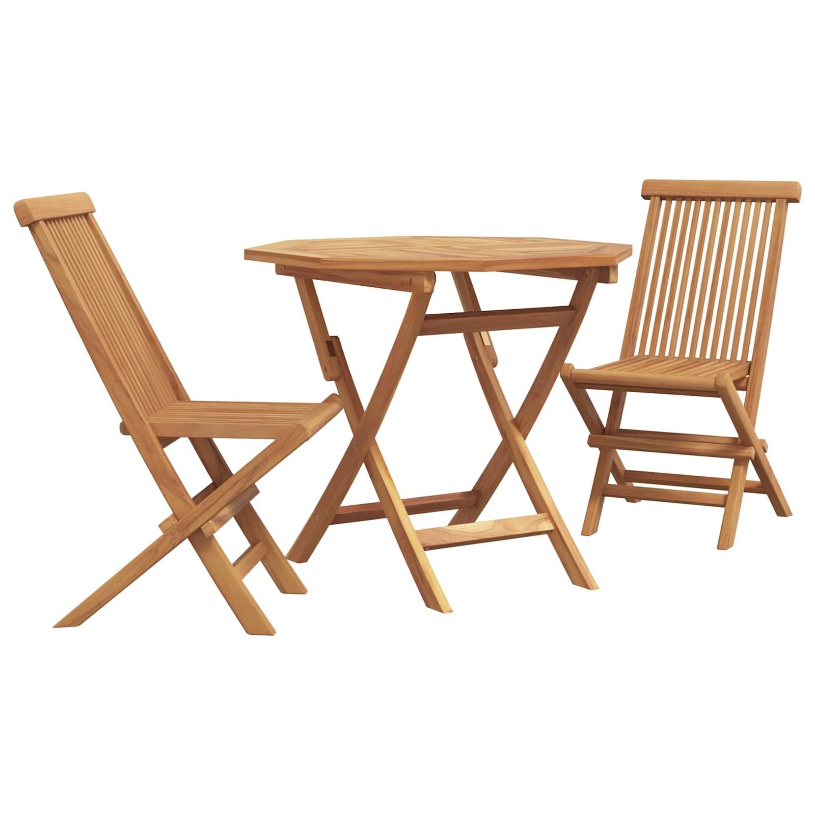 vidaXL Gartenlounge-Set Garten Essgruppe 3 stk. Braun Massivholz, (3-tlg)