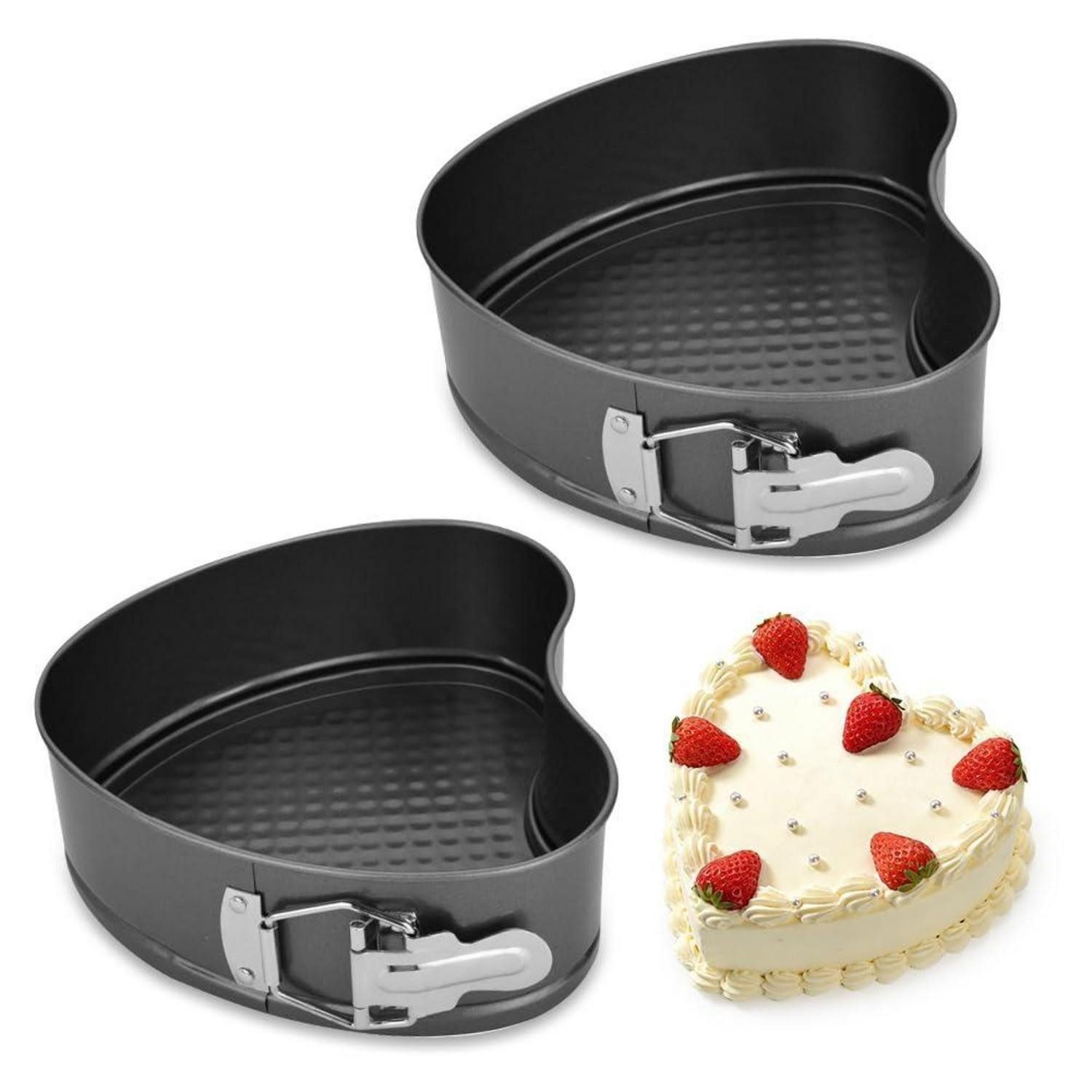 LuxusKollektion Herzkuchenform Backform Herz 18cm 2er Set Schwarz, (1-tlg)