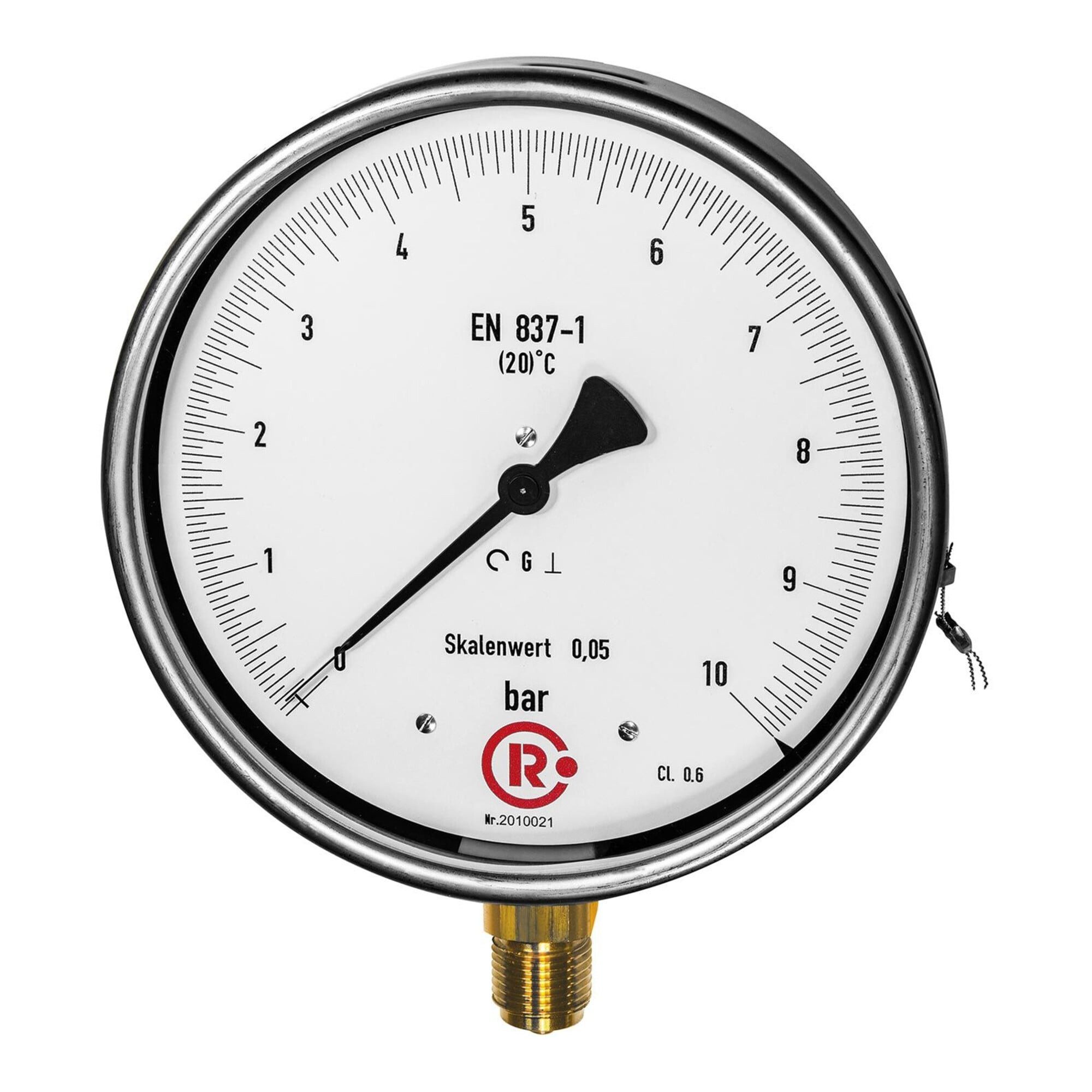 RIEGLER Reifenfüllmessgerät Riegler Feinmessmanometer, G 1/2 radial unten, 0 - 400,0 bar, Ã˜ 160