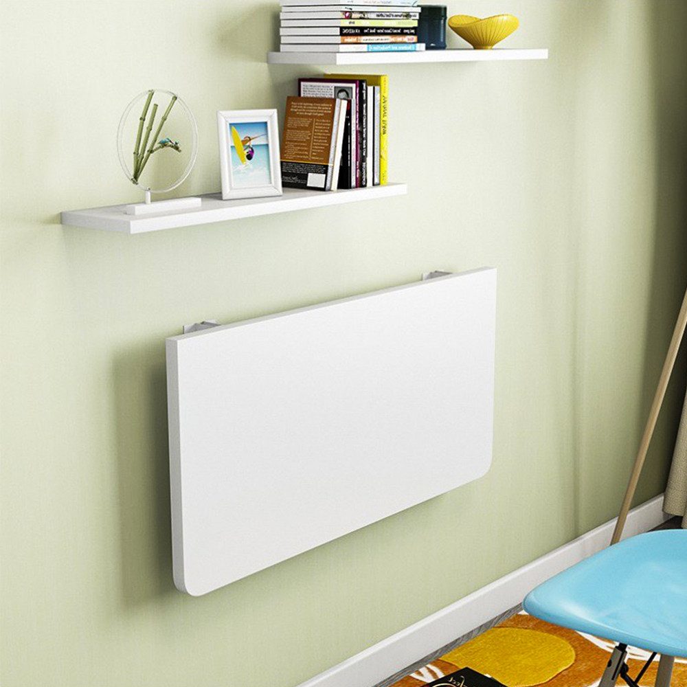 JEOBEST Klapptisch Wandklapptisch, Klappbarer Esstisch, Schreibtisch, Wandmontage, 60cm, Metallklappgestell