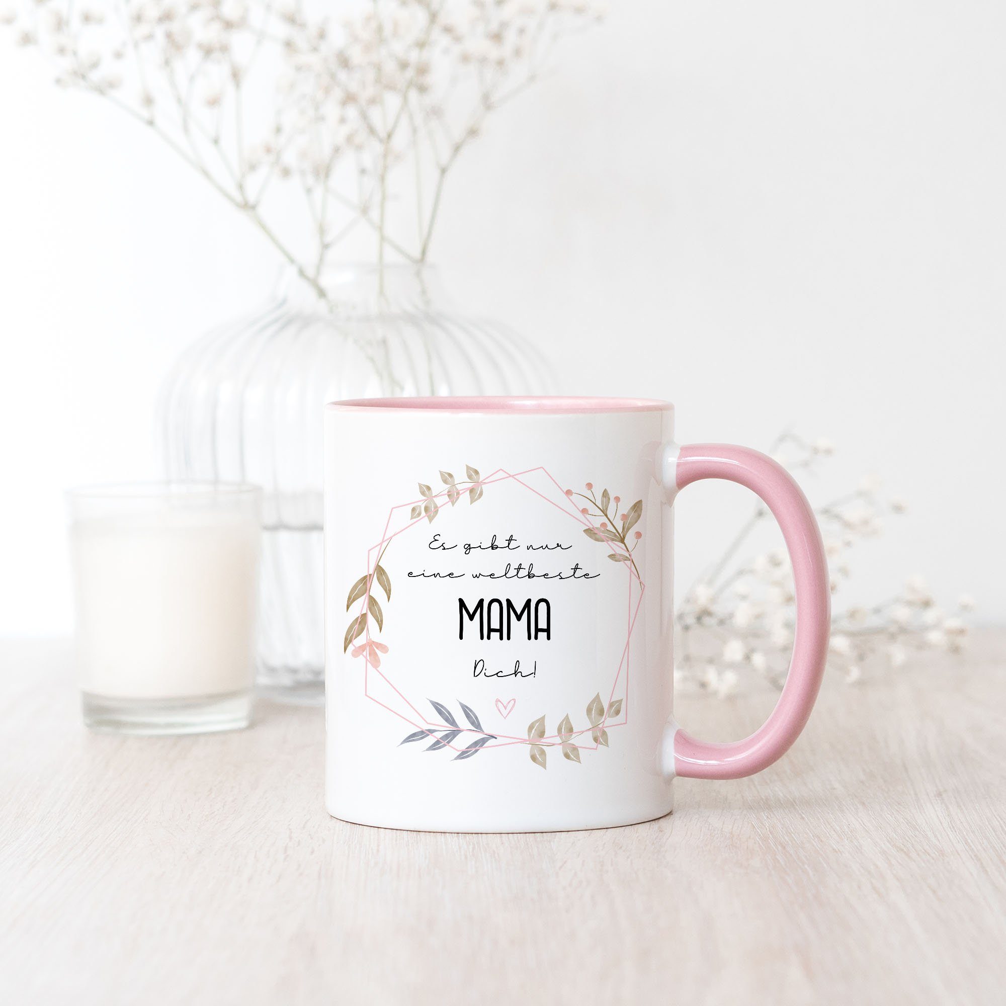 Hey!Print Tasse Es Gibt Blumen Eine Muttertag Tasse Motiv Mama Dich Keramik Rosa Nur Geschenkidee, Weltbeste