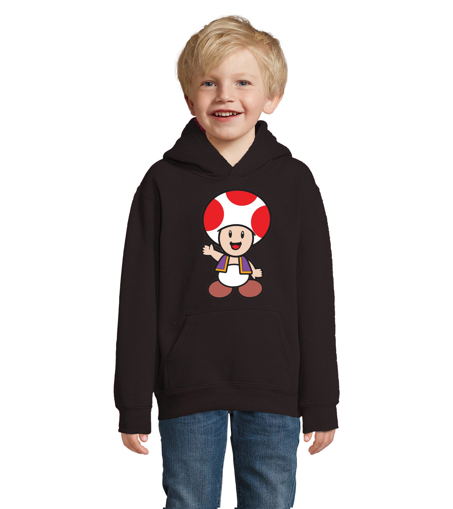 Blondie & Brownie Hoodie Super Mario Toad Kinder Kapuzenpullover Gaming Hoodie Print für Kids (Einzelartikel, Einzelartikel) Toad Kids Gaming Hoodie Adventure Print