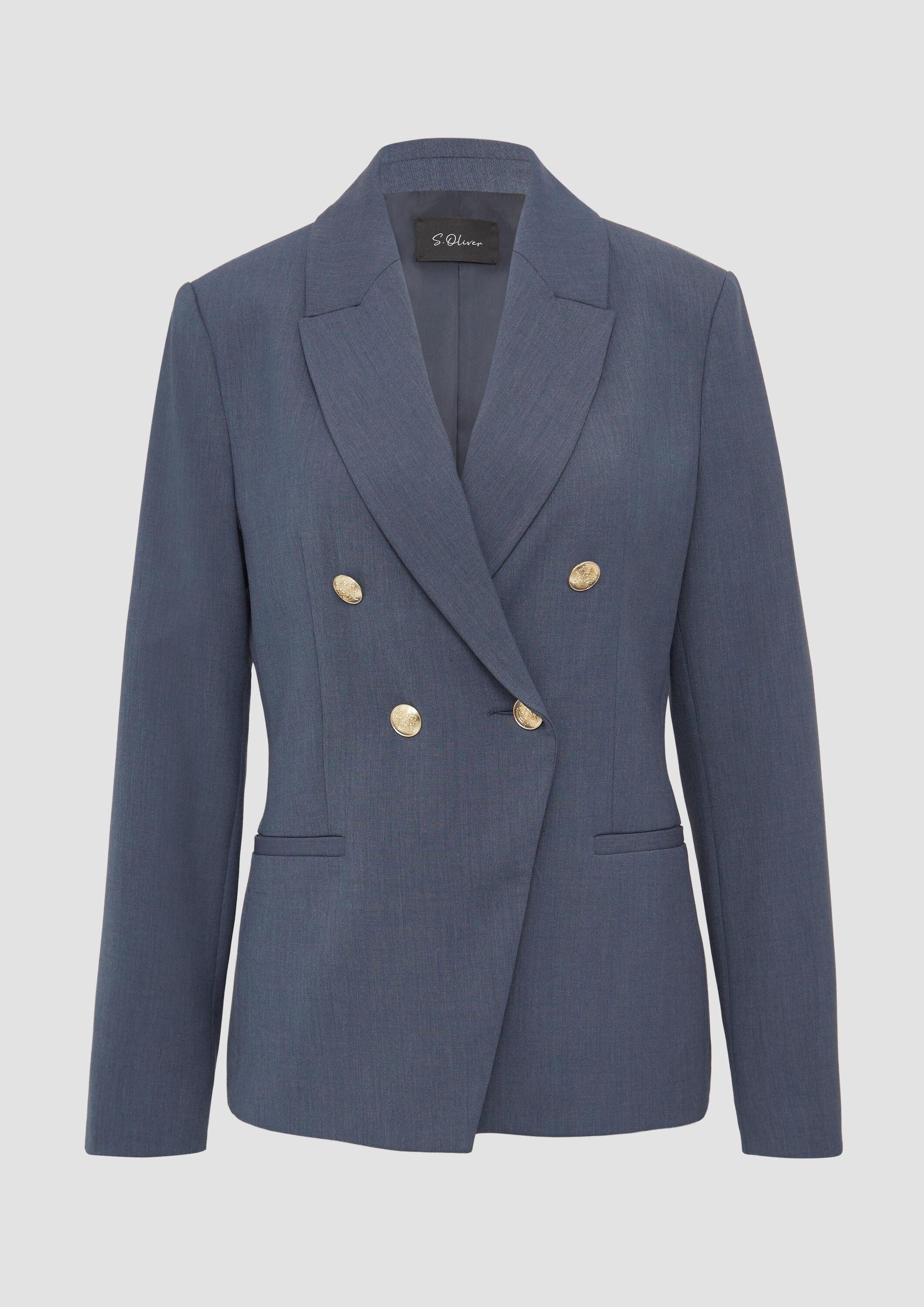 s.Oliver Jackenblazer Indoor-Blazer Doppelreihiger Blazer im Slim Fit