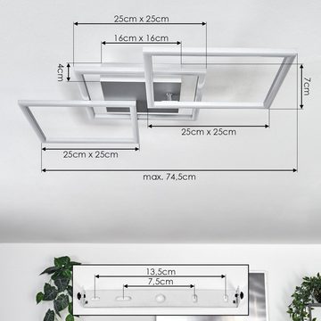 hofstein Deckenleuchte moderne Deckenlampe aus Metall/Kunststoff in Titanfarben/Weiß, LED fest integriert, 3000 Kelvin, mit verstellbaren Schirmen, Länge max. 74,5 cm, 31 Watt, 3550 Lumen