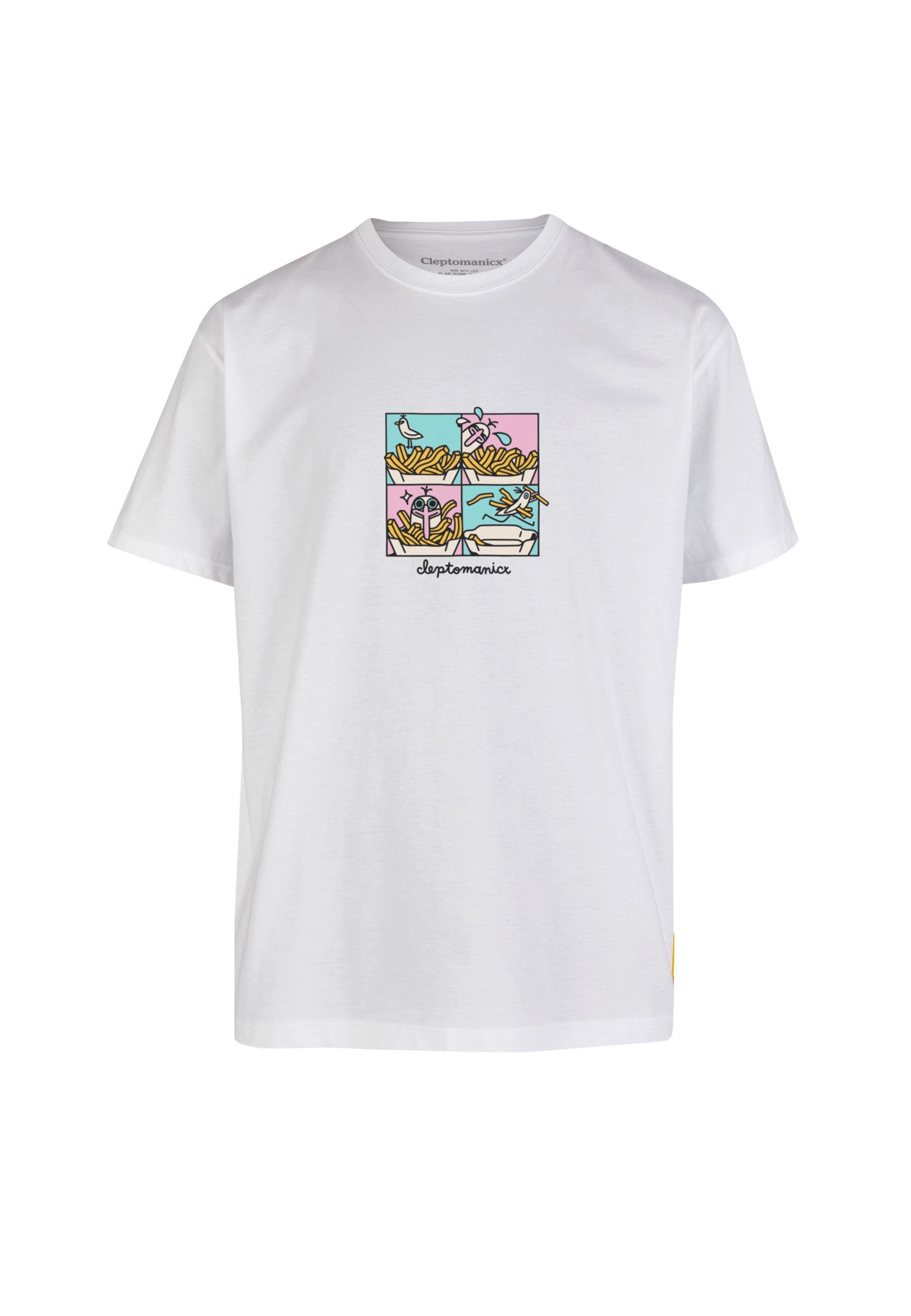 Cleptomanicx T-Shirt Stealy Gull weiß Frontprint mit coolem