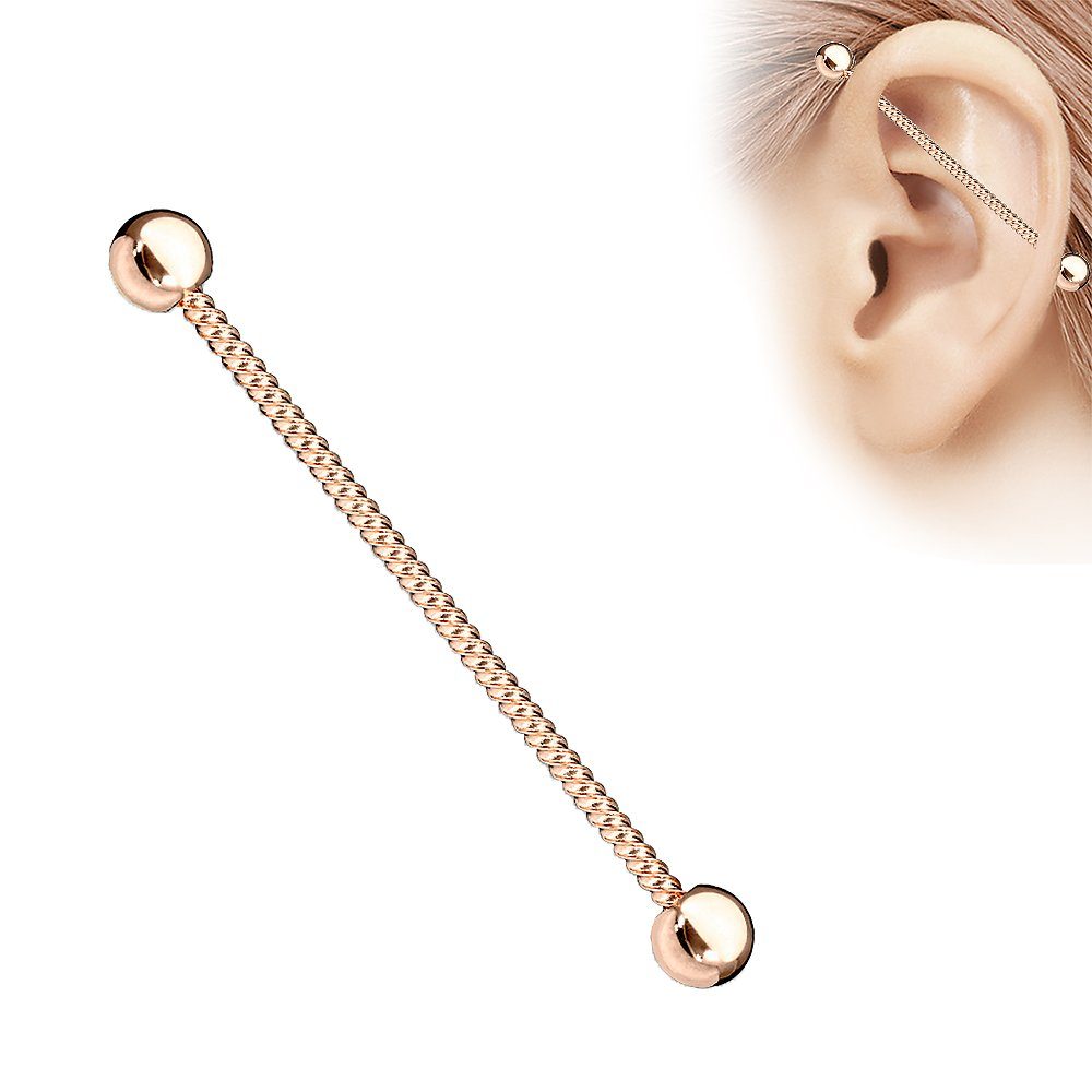 Brust geriffelt, Piercing-Set Rosegold Hantel Barbell Industrial Langhantel Intim Helix Tragus Stab Ohr Nippel Piercing Universal Taffstyle Cartilage