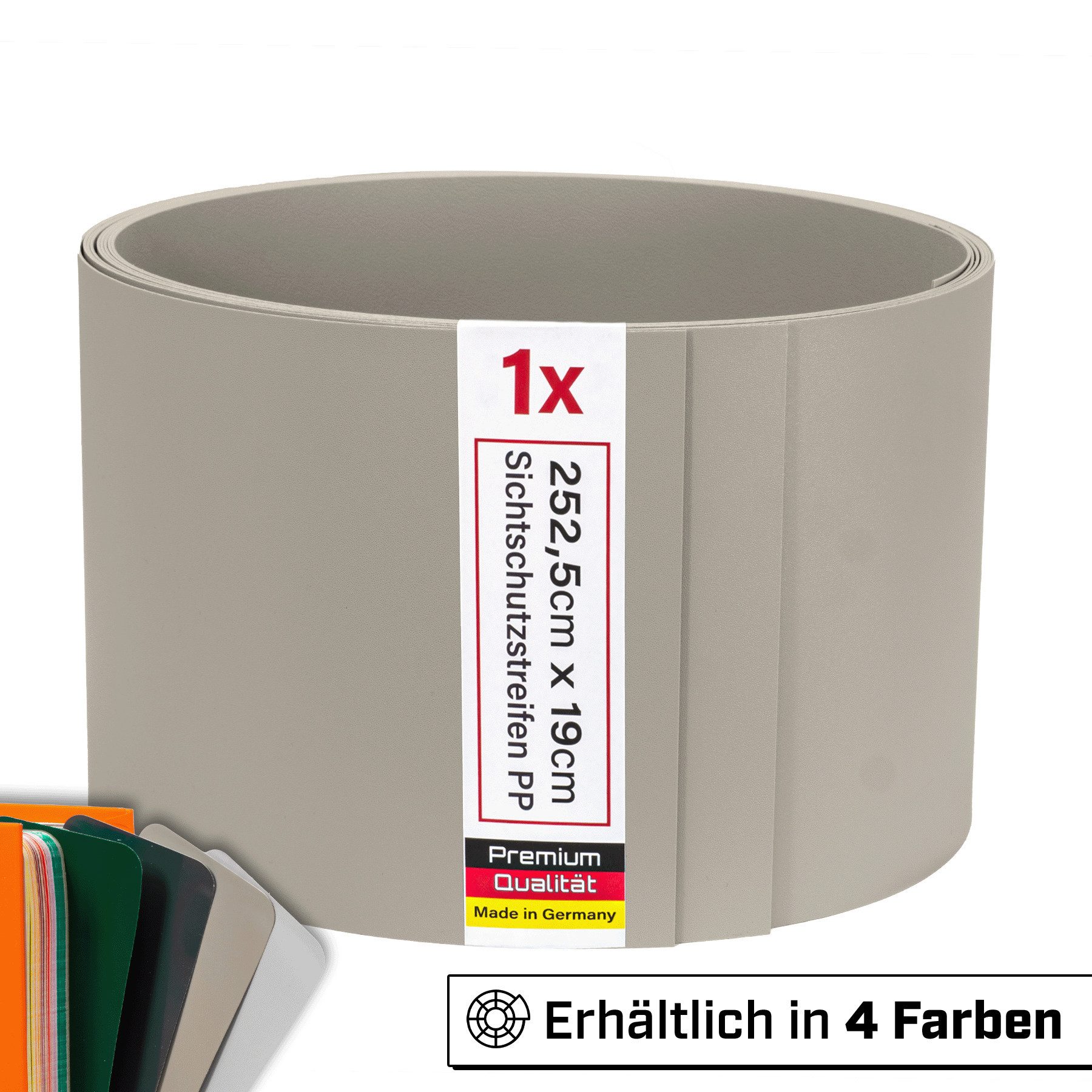 INTRA-TEC Sichtschutzstreifen Sichtschutzstreifen aus PP mit Lederprägung 252x19cm, Höhe 190 mm Länge 2520 mm