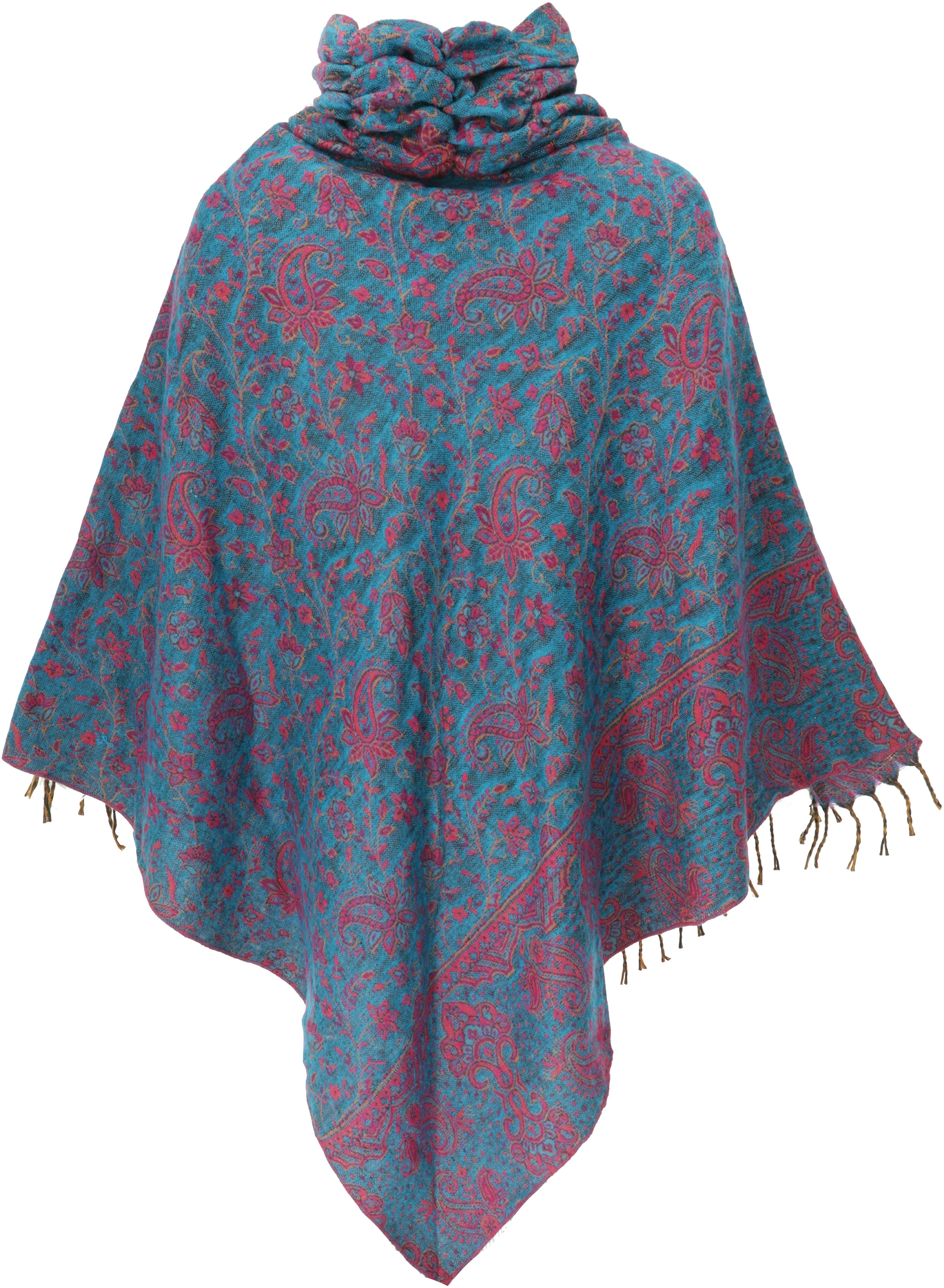 Guru-Shop Langjacke Poncho Hippie chic, langer Paisley Poncho mit.. günstig online kaufen