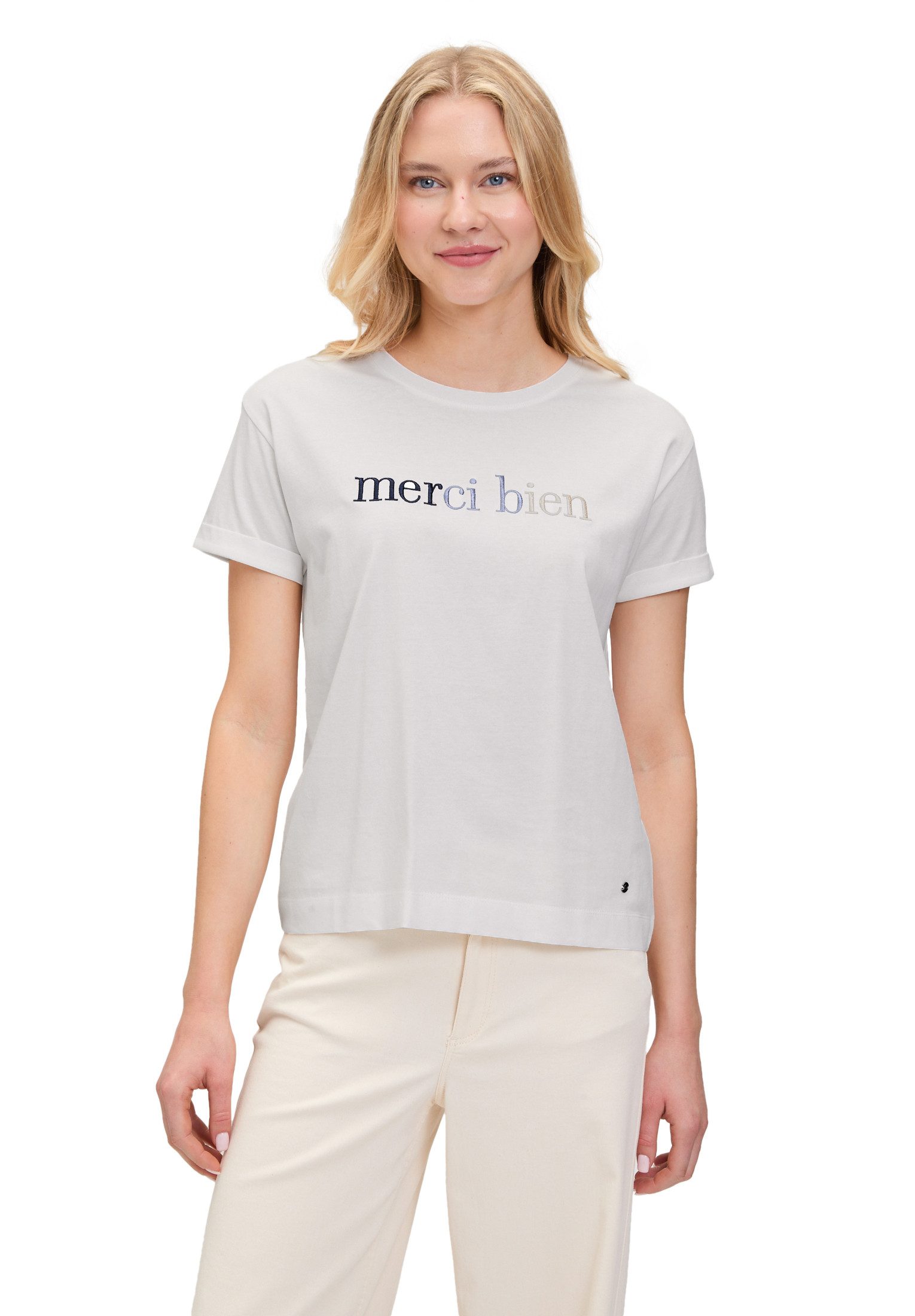 Kurzarmshirt Betty & Co Casual-Shirt mit Stickerei