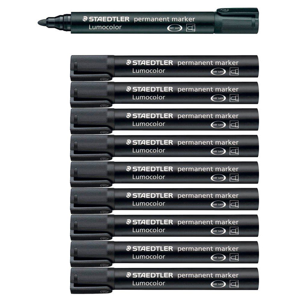 STAEDTLER STAEDTLER Marker Lumocolor perm schwarz 10 Stück Tintenpatrone