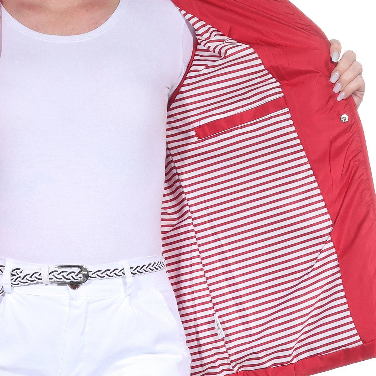 Aurela Damen erhältlich, in Übegrangsjacke Outdoor auch Steppjacke leichte Sommerjacke angenehm Rot Größen großen leichte Damenmode Jacke
