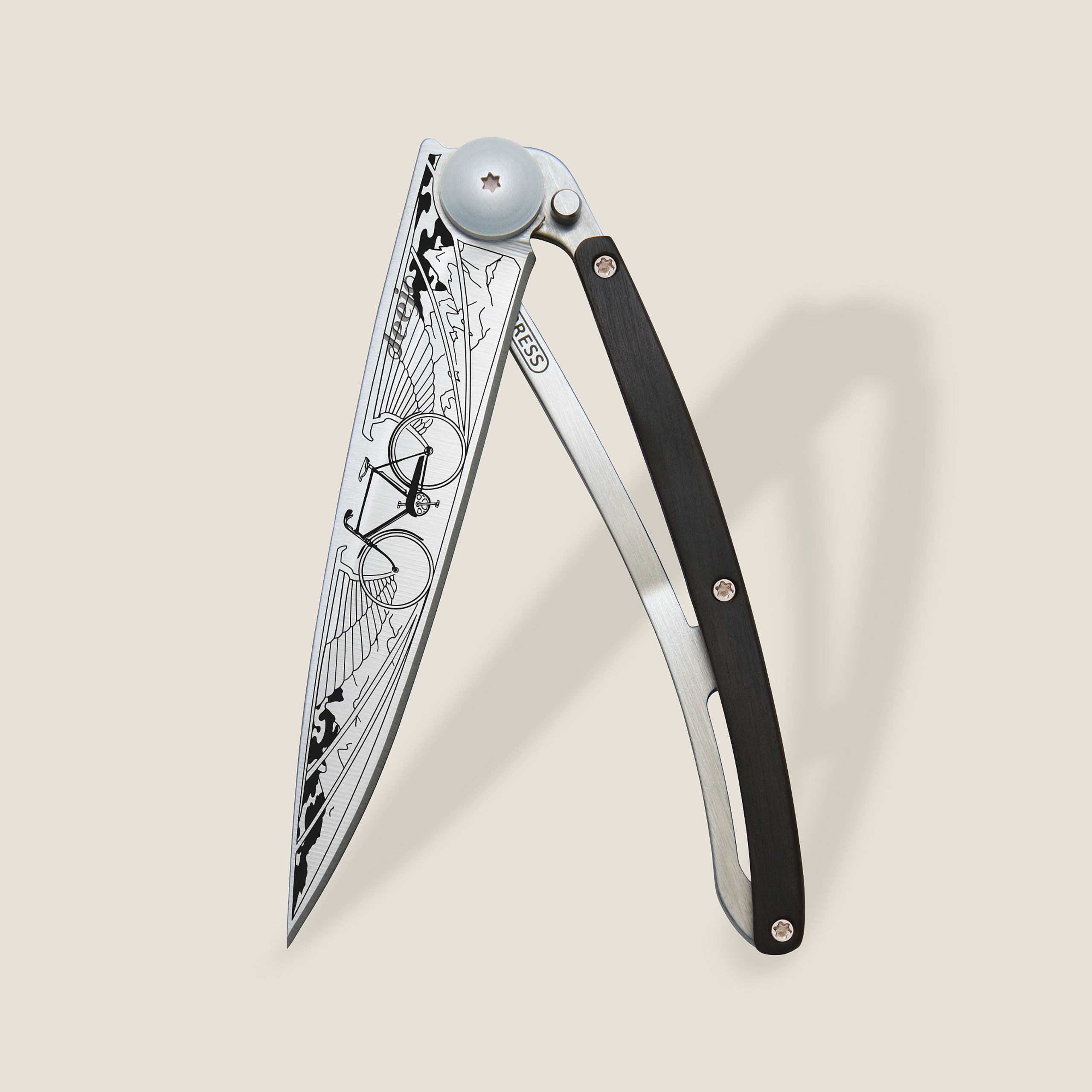 Deejo Taschenmesser - ultraleichtes Klappmesser ? Edelstahl 37g ? Messer Holzgriff