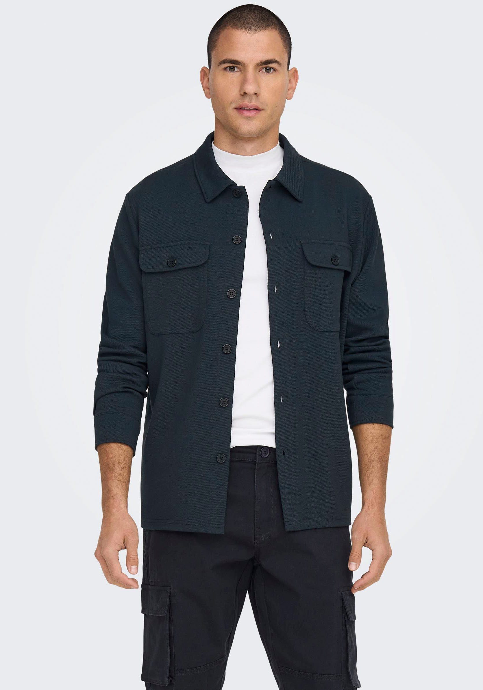 ONLY & SONS Langarmhemd ONSNEWKODYL OVERSHIRT SWEAT NOOS